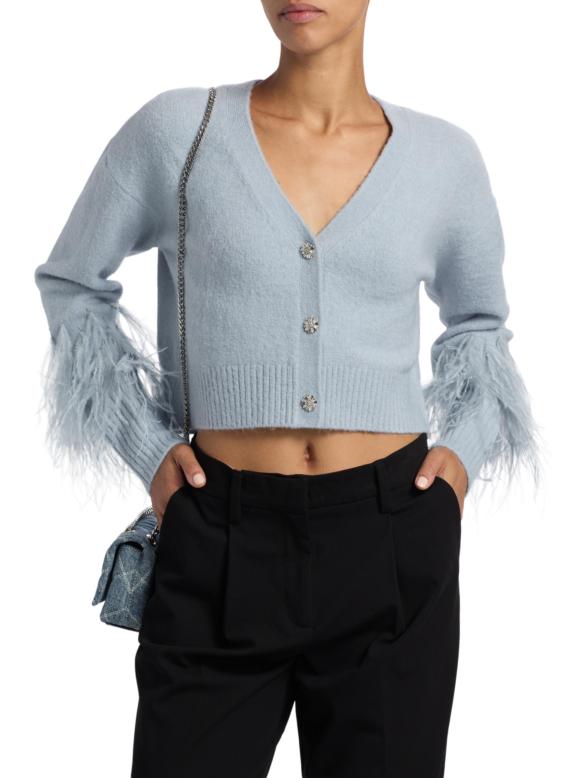 Lumignon feather ribbon op cardiganブルー F Lumignon feather ribbon op cardiganブルー F Lumignon feather