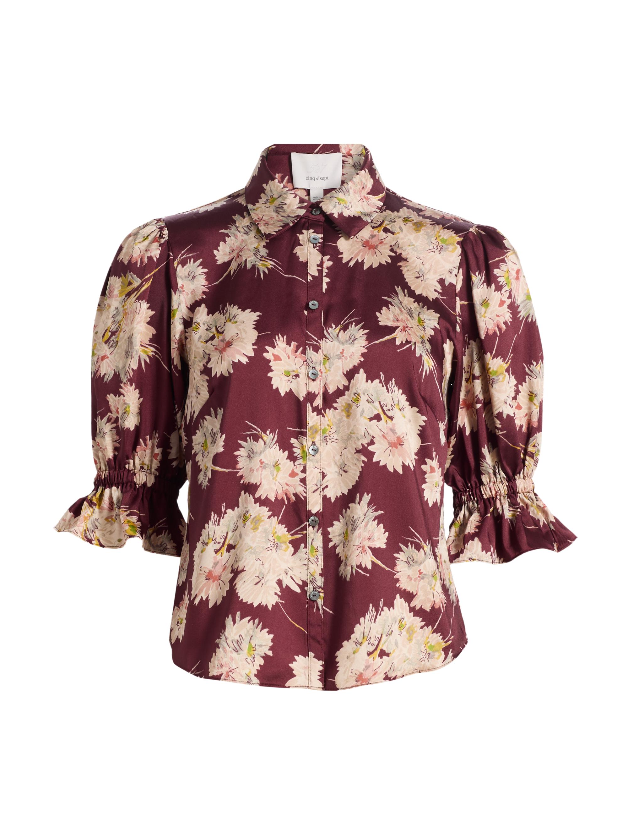 Cinq à Sept Women's Mae Bouquet Fiona Top - Wineberry Multi