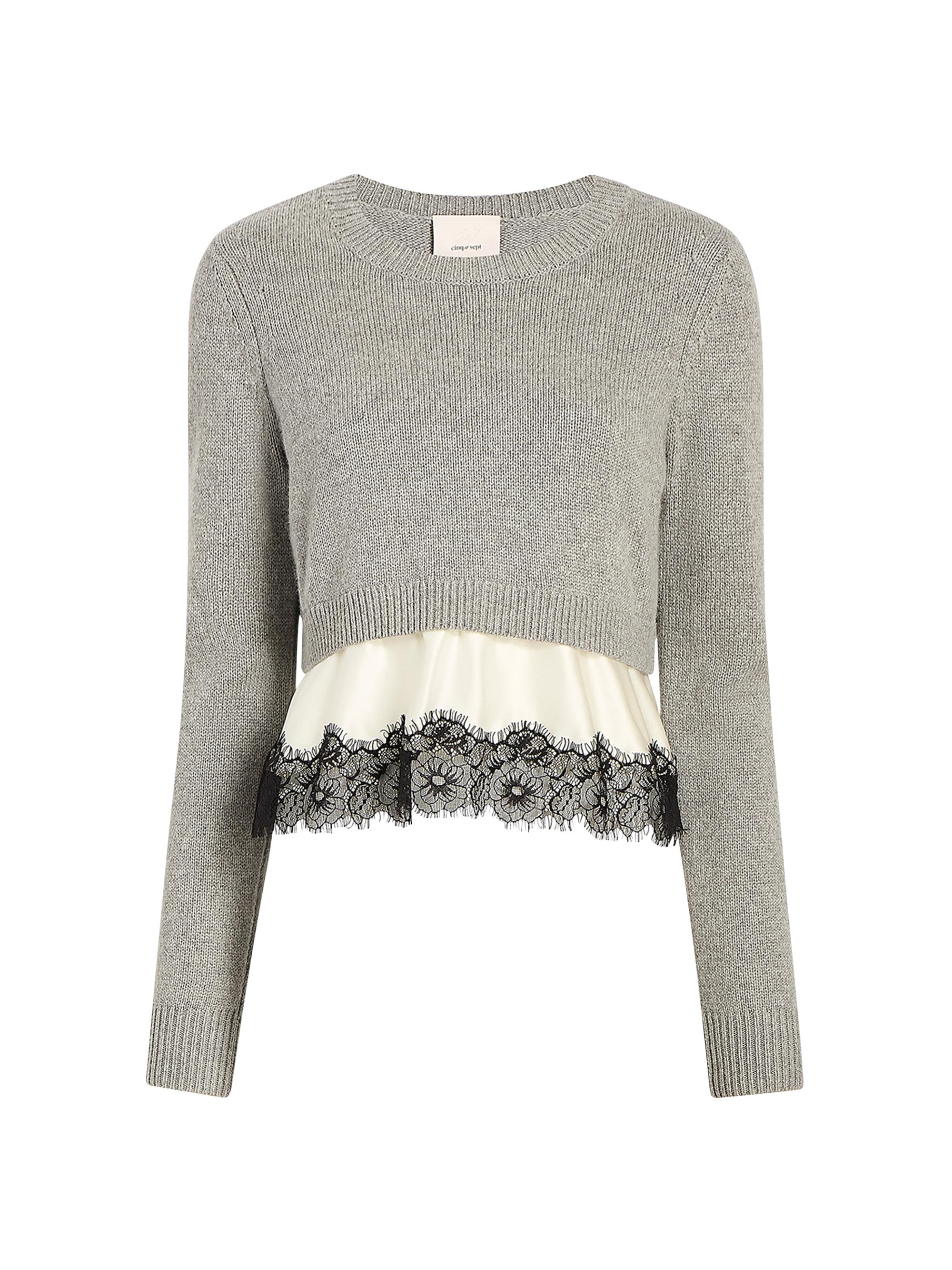 Cinq à Sept Zyla Lace-Trimmed Sweater | Saks Fifth Avenue