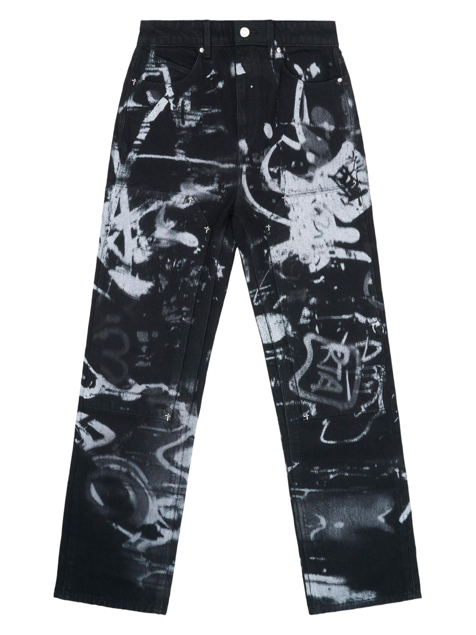 RTA Men's Lost Frequencies Ricardo Graffiti Slim-Fit Jeans - Graffiti Graphite