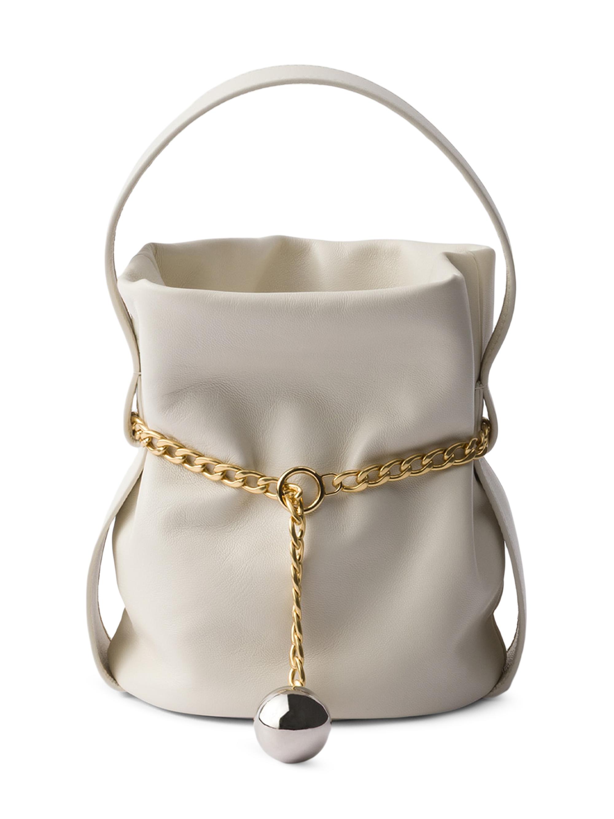 Prada Women's Petit Sac Noir Nappa Leather Mini-Bucket Bag - White