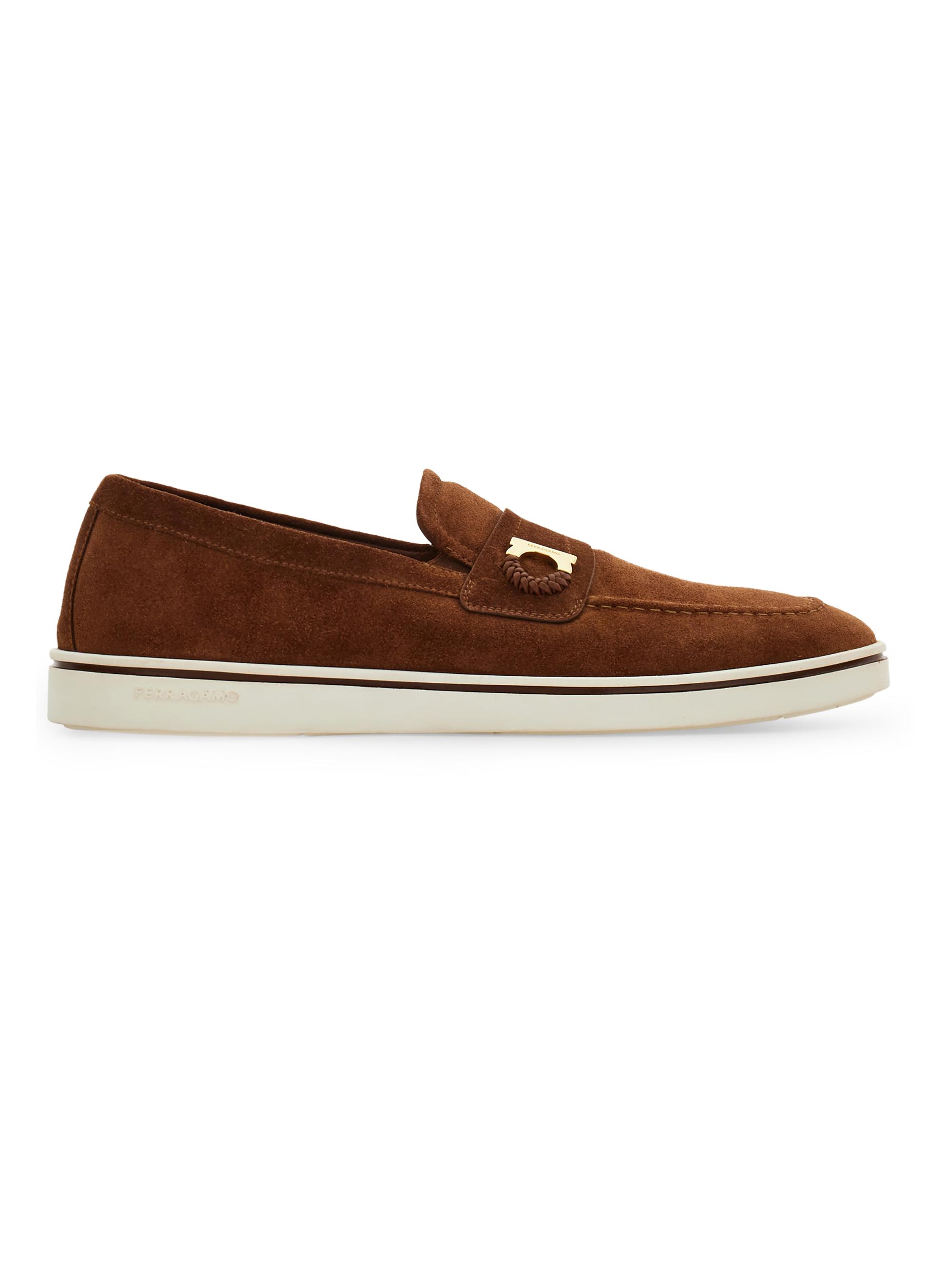 FERRAGAMO Men's Tancredi Suede Loafers - Stromboli Sand
