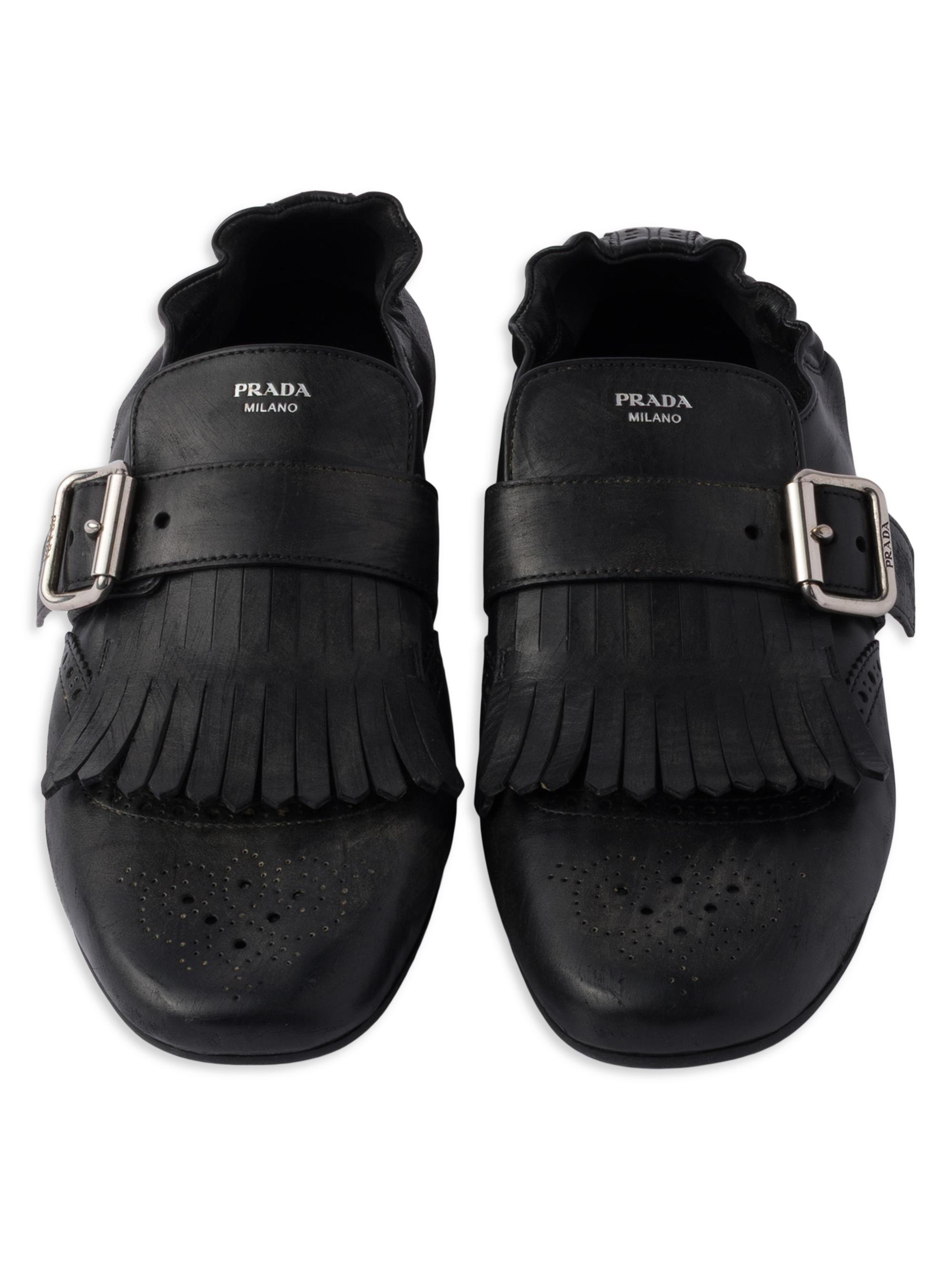 Prada Shuffle Fringed Monk Strap Shoes | Saks Fifth Avenue