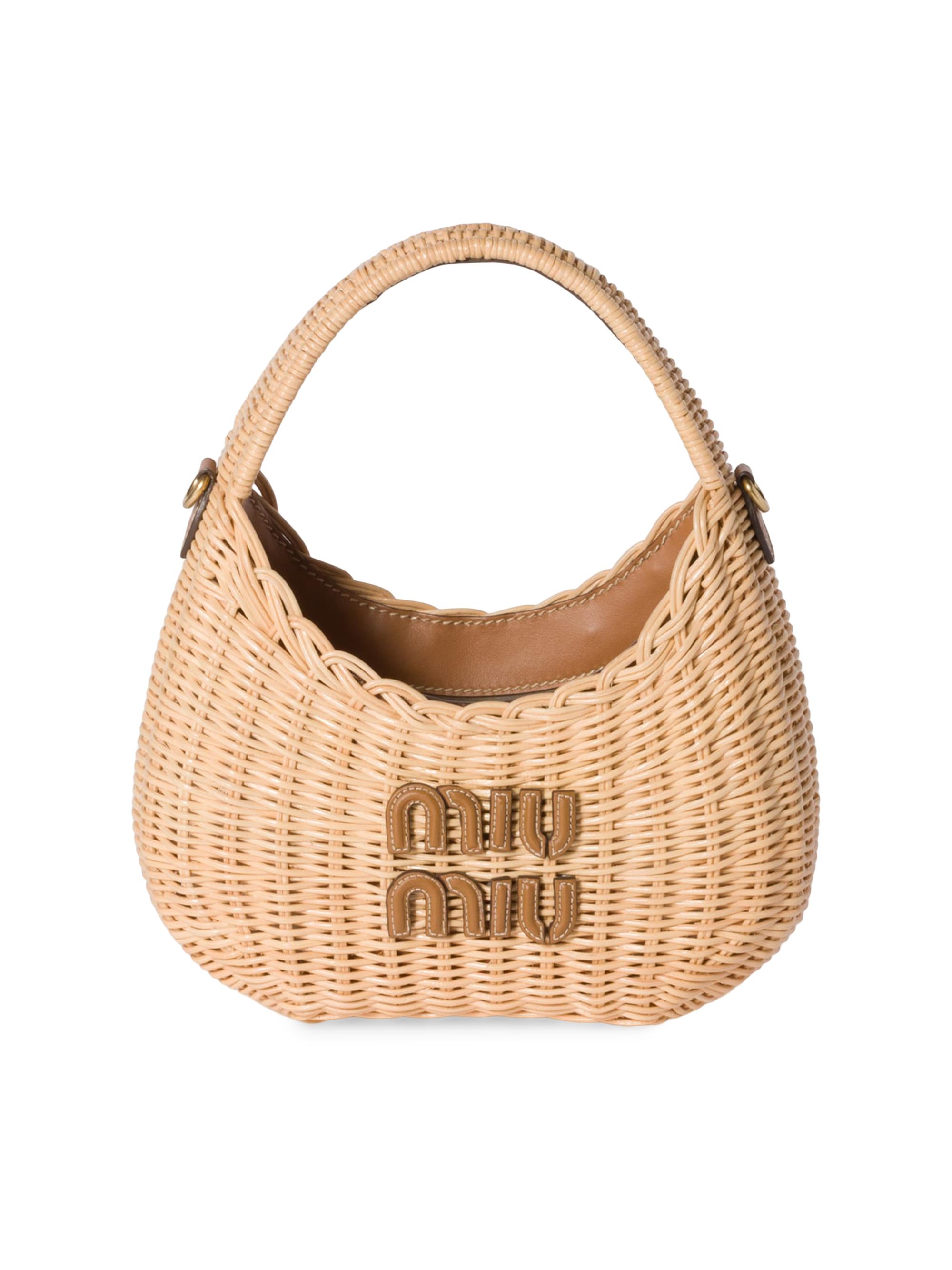 Miu Miu Wander Wicker Top Handle Bag | Saks Fifth Avenue