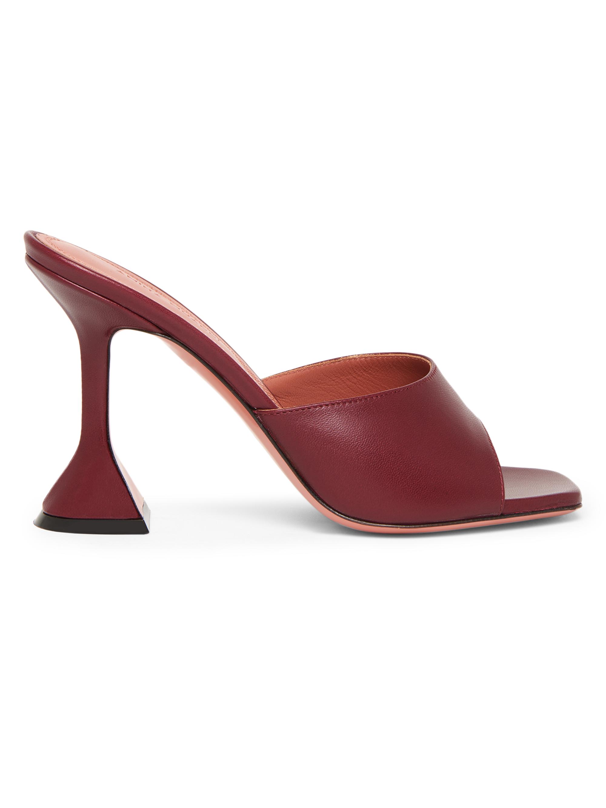 Amina Muaddi Women's Lupita 95MM Leather Mules - Nappa Wine
