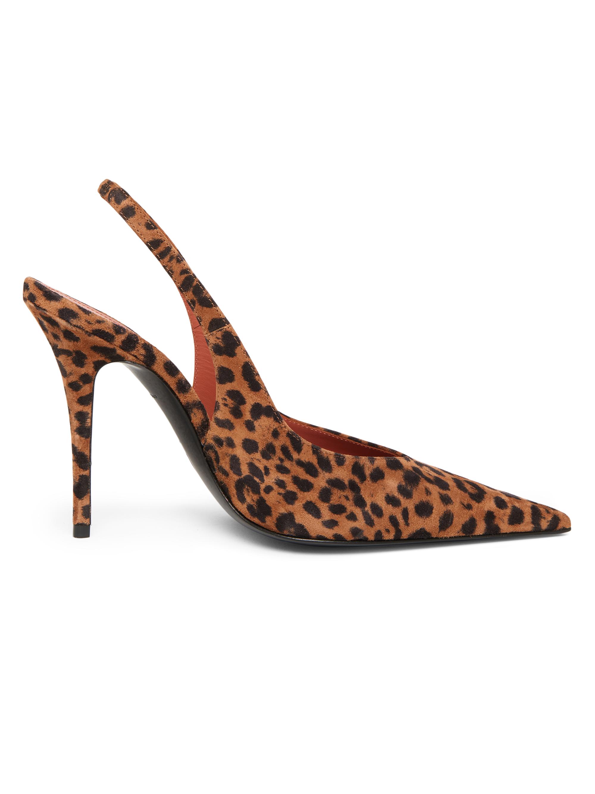 Amina Muaddi Women's Anok 105MM Leopard-Printed Suede Slingback Pumps - Printed Suede Leopard