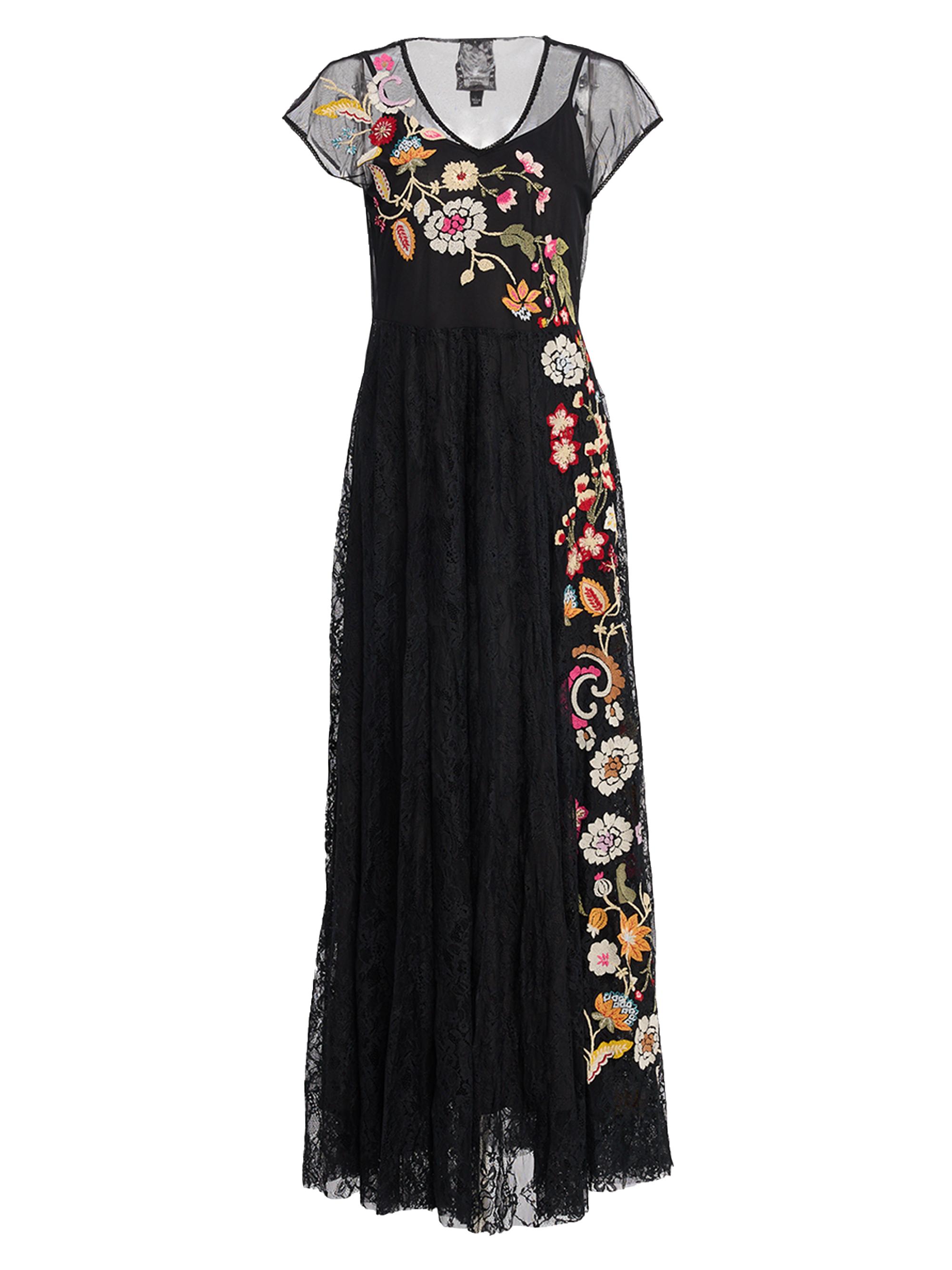 johnny was embroidered midi dress Camellia Mandarin Collar Midi Dress