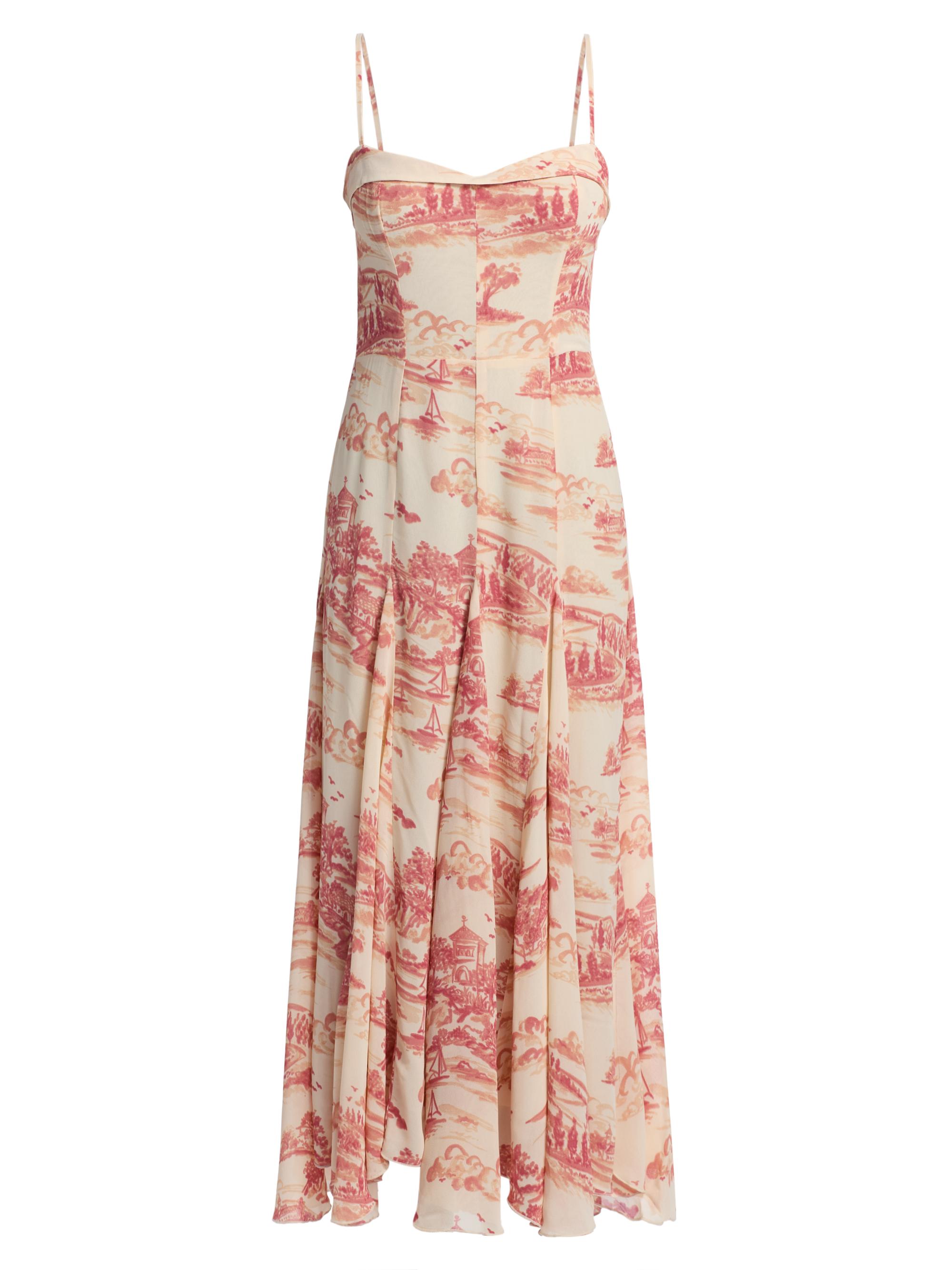 Reformation Women's Fredo Watercolor Toile Midi-Dress - Dolce Vita