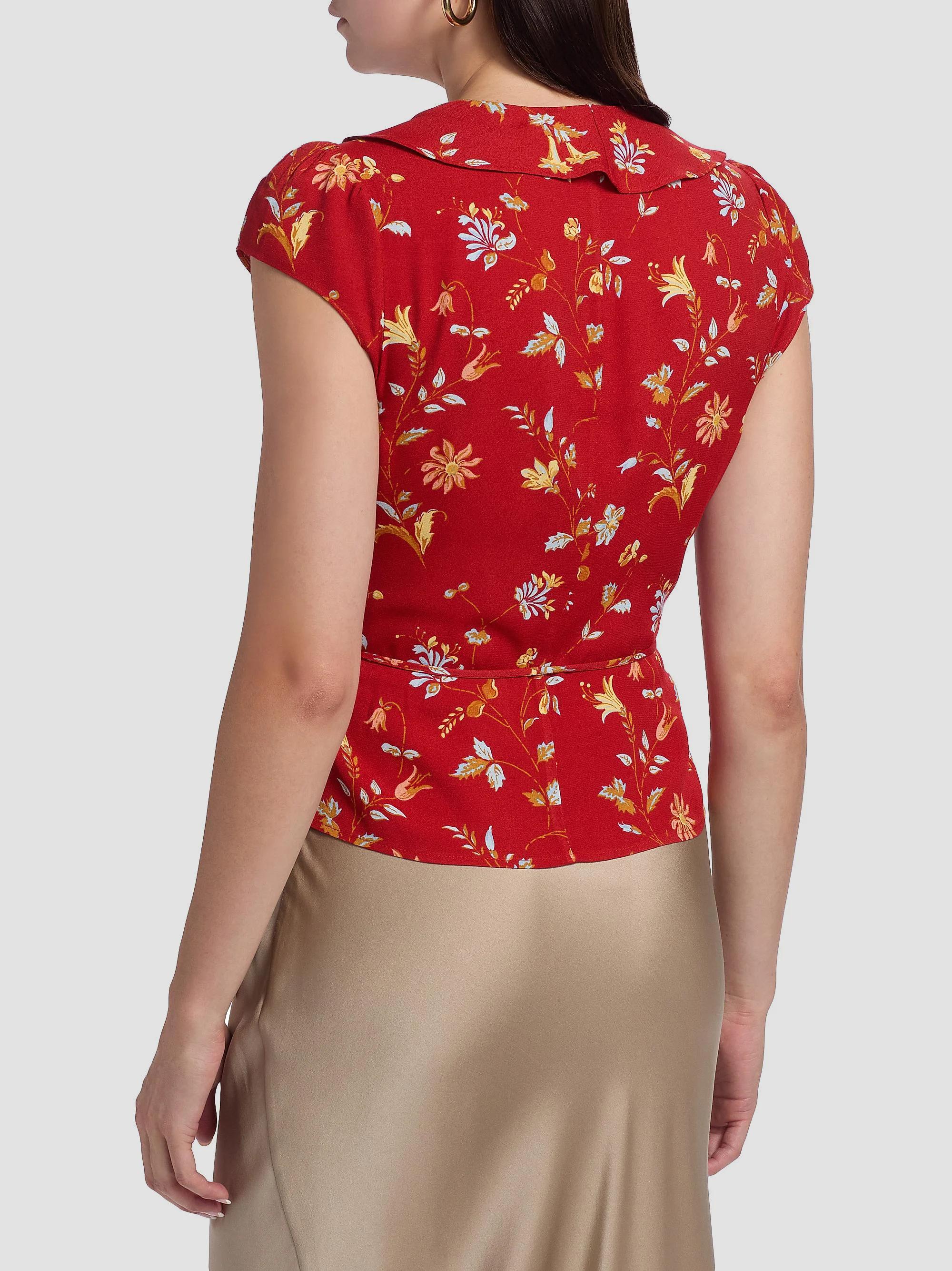 Reformation Clemence Floral Crepe Wrap Top | Saks Fifth Avenue