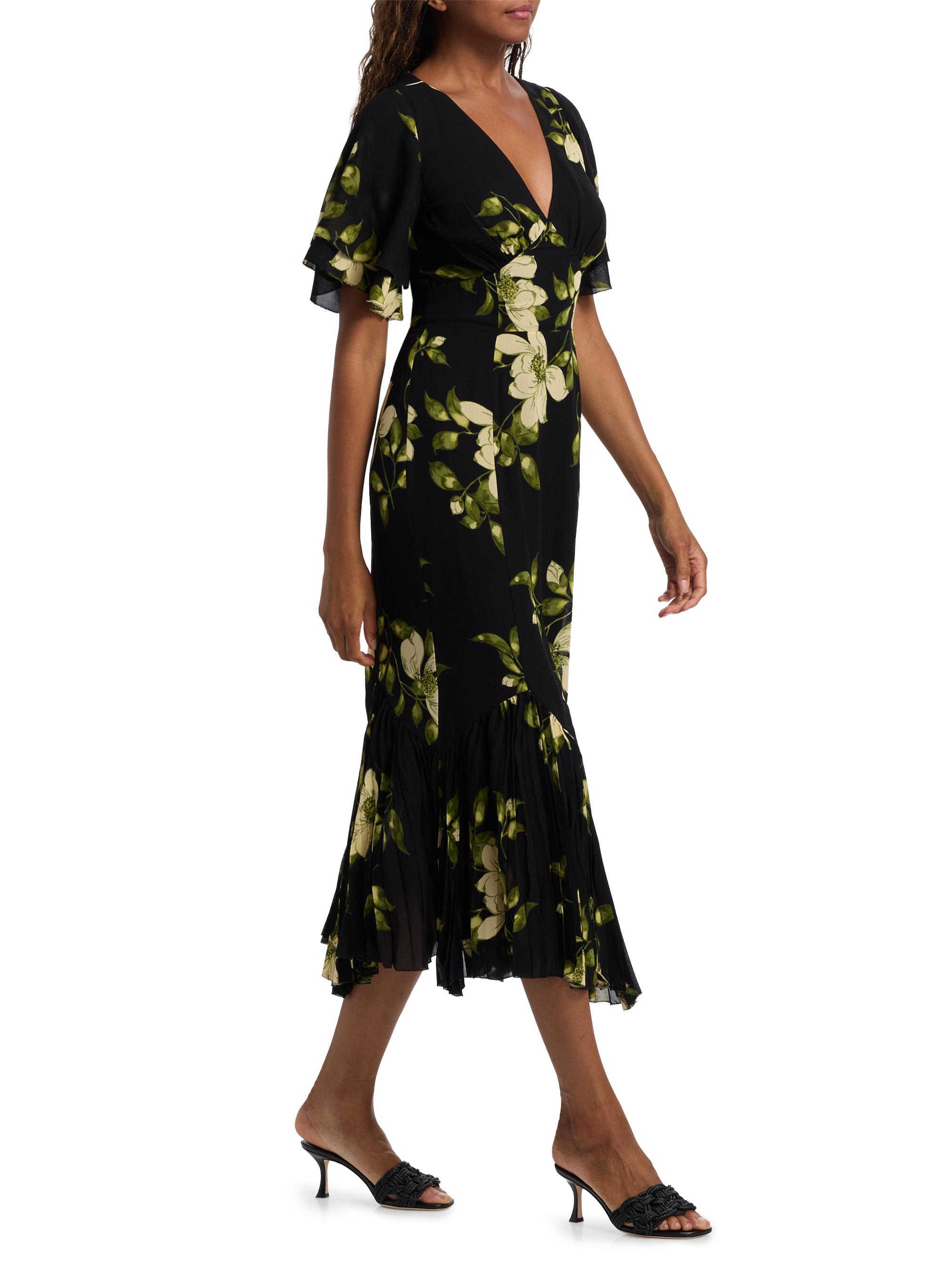 Reformation Salvia Ruffled Floral Midi-Dress | Saks Fifth Avenue
