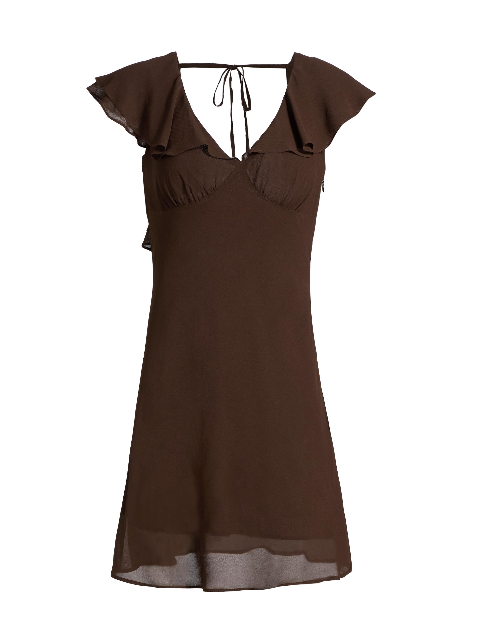 Reformation Women's Arni Ruffle Minidress - Cafe