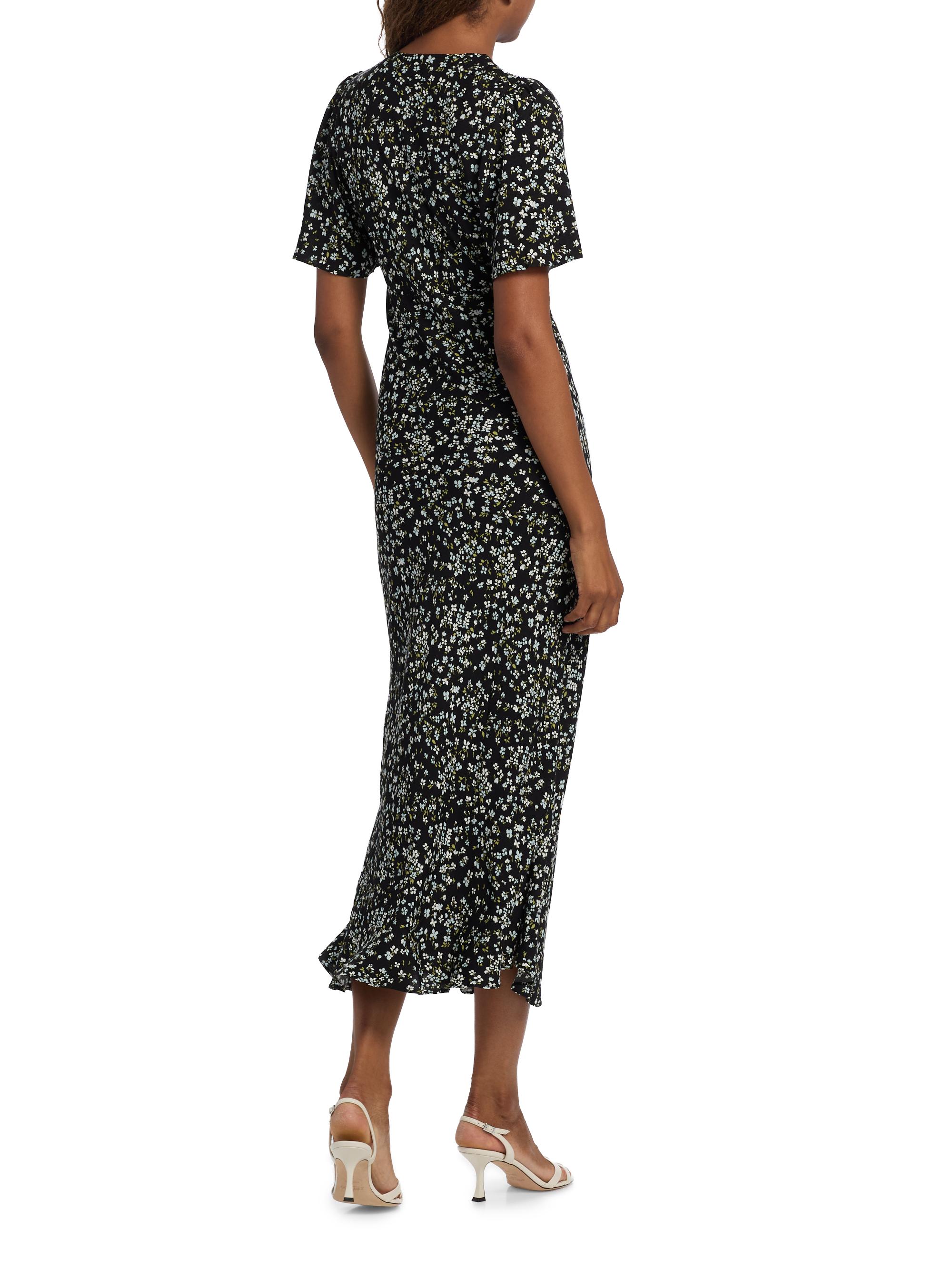 reformation tyra short sleeve v neck midi dress Reformation Tyra Short-Sleeve V-Neck Midi Dress