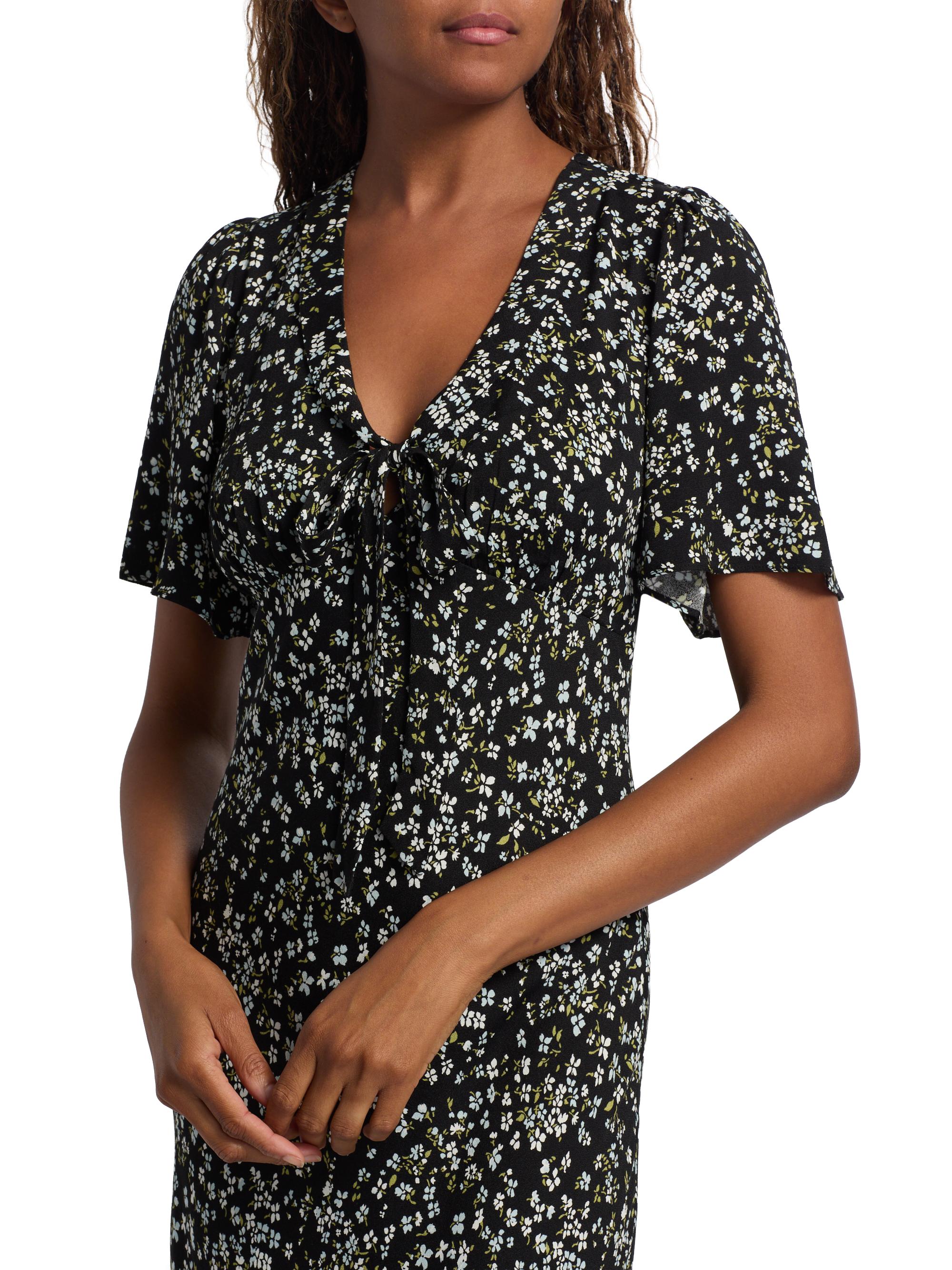 knee length dresses for ladies Black Taffeta Bandeau Midi Dress main image 0
