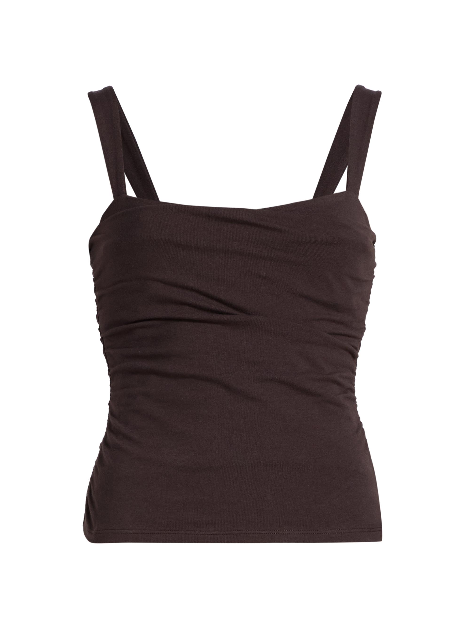 Reformation Women's Trish Ruched Sleeveless Knit Top - Mole