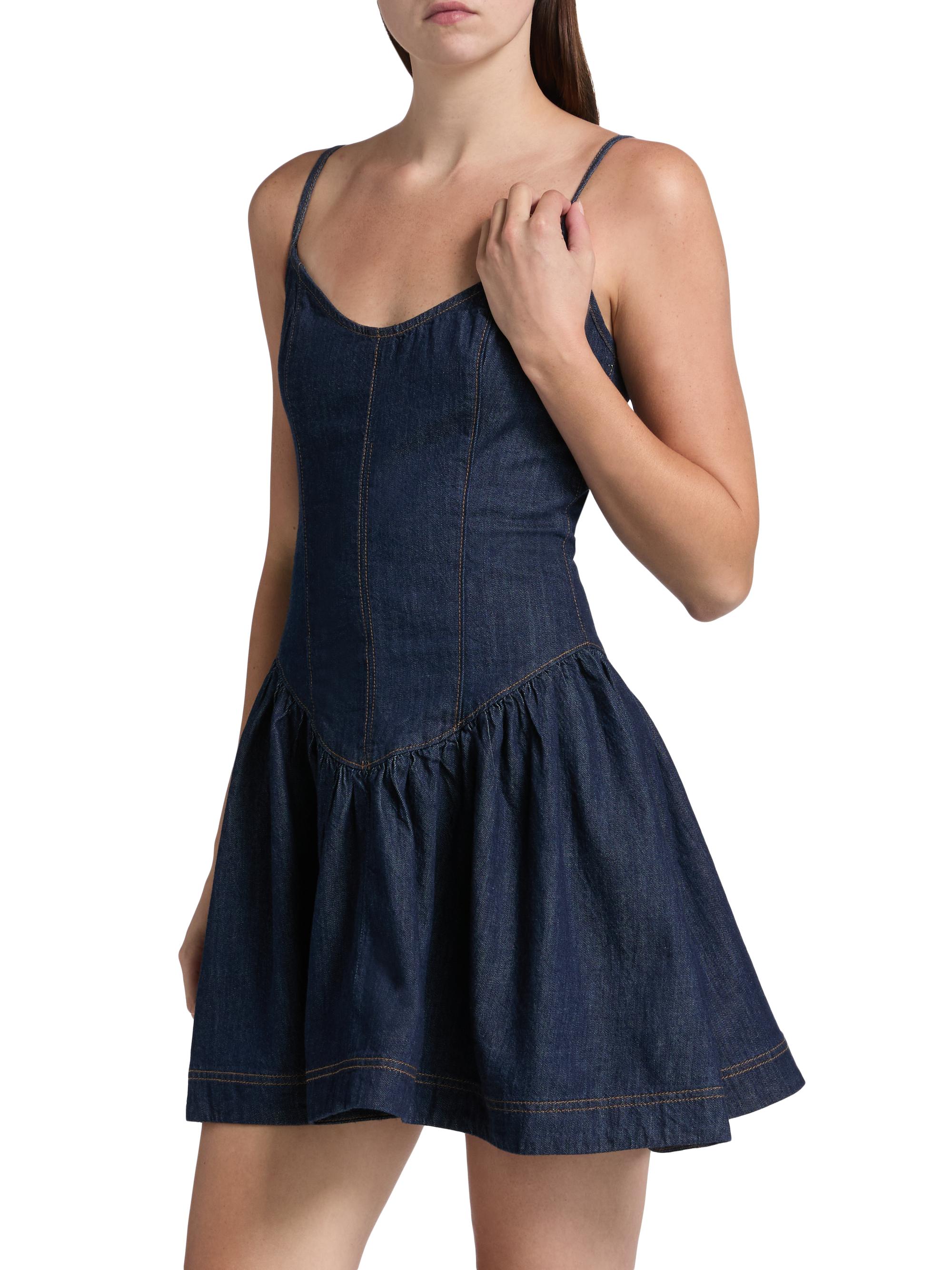 white christmas dresses Margaux Denim Indigo Belted Mini Dress