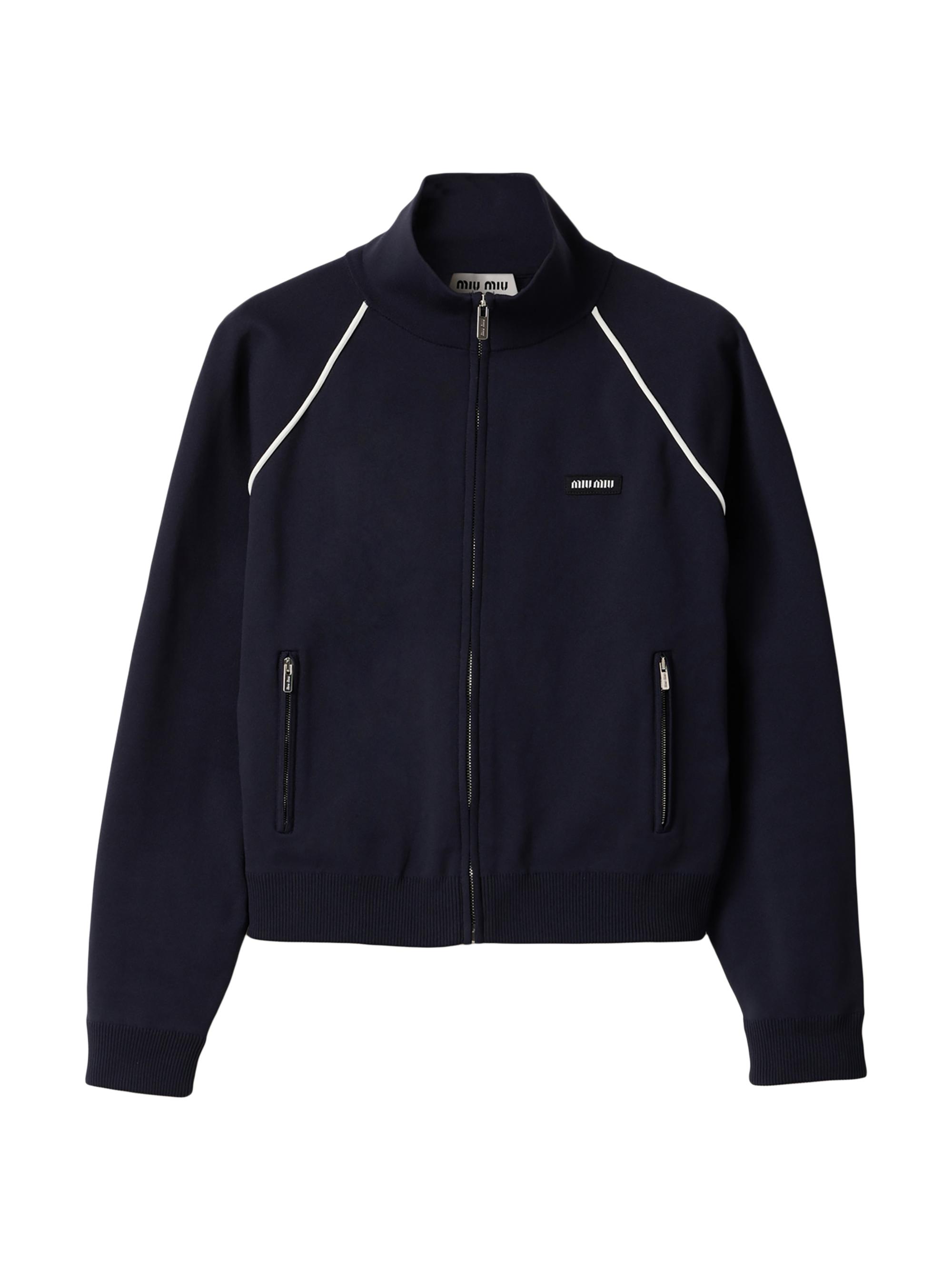 Miu Miu Women's Technical Yarn Zipper Cardigan - Blue