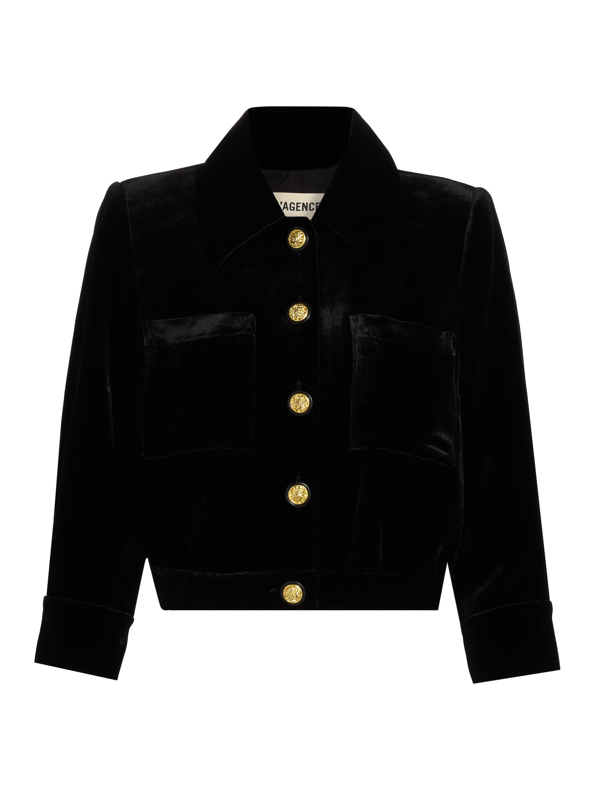 L'AGENCE Jia Cropped Velvet Jacket | Saks Fifth Avenue