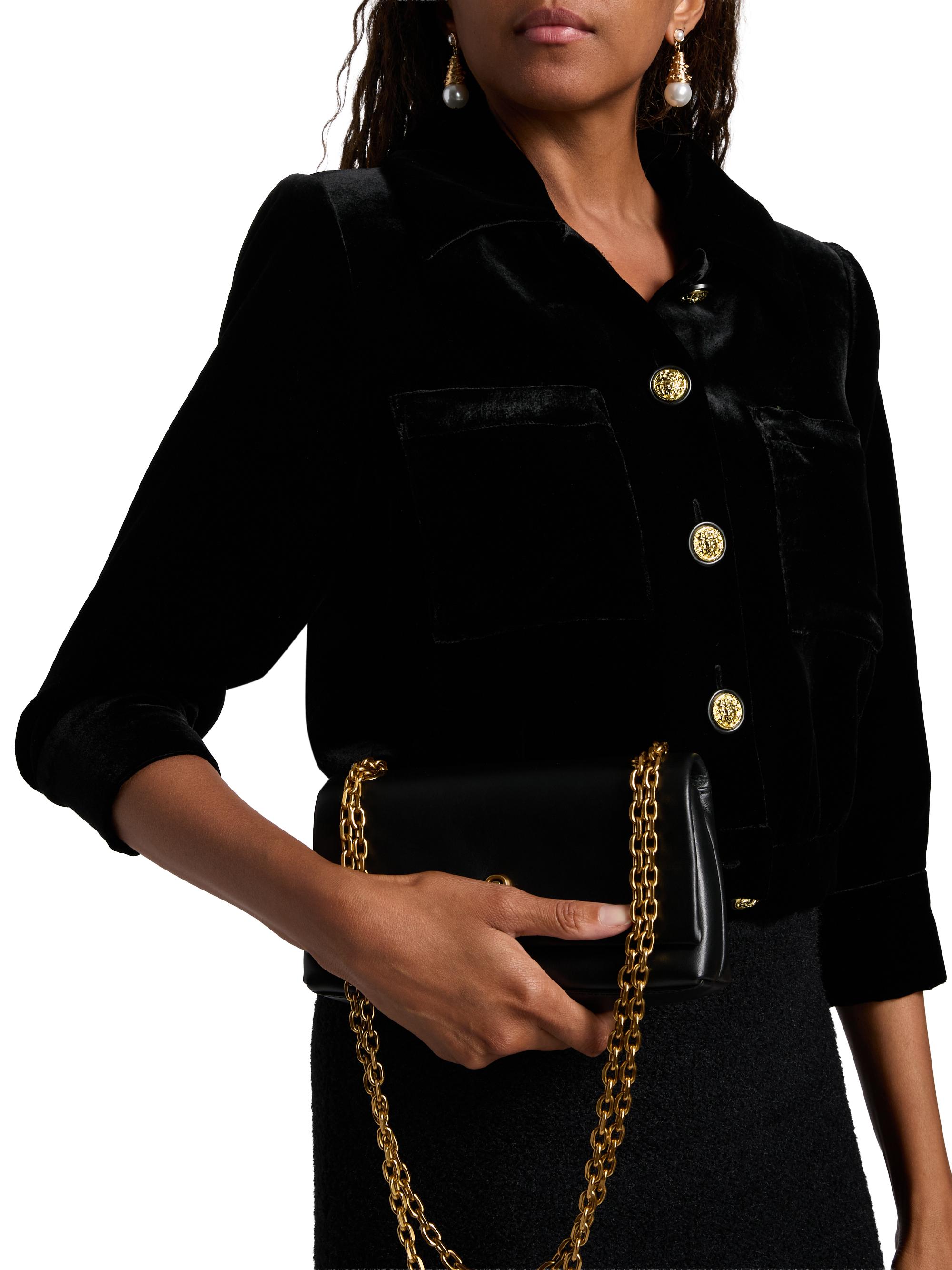 L'AGENCE Jia Cropped Velvet Jacket | Saks Fifth Avenue