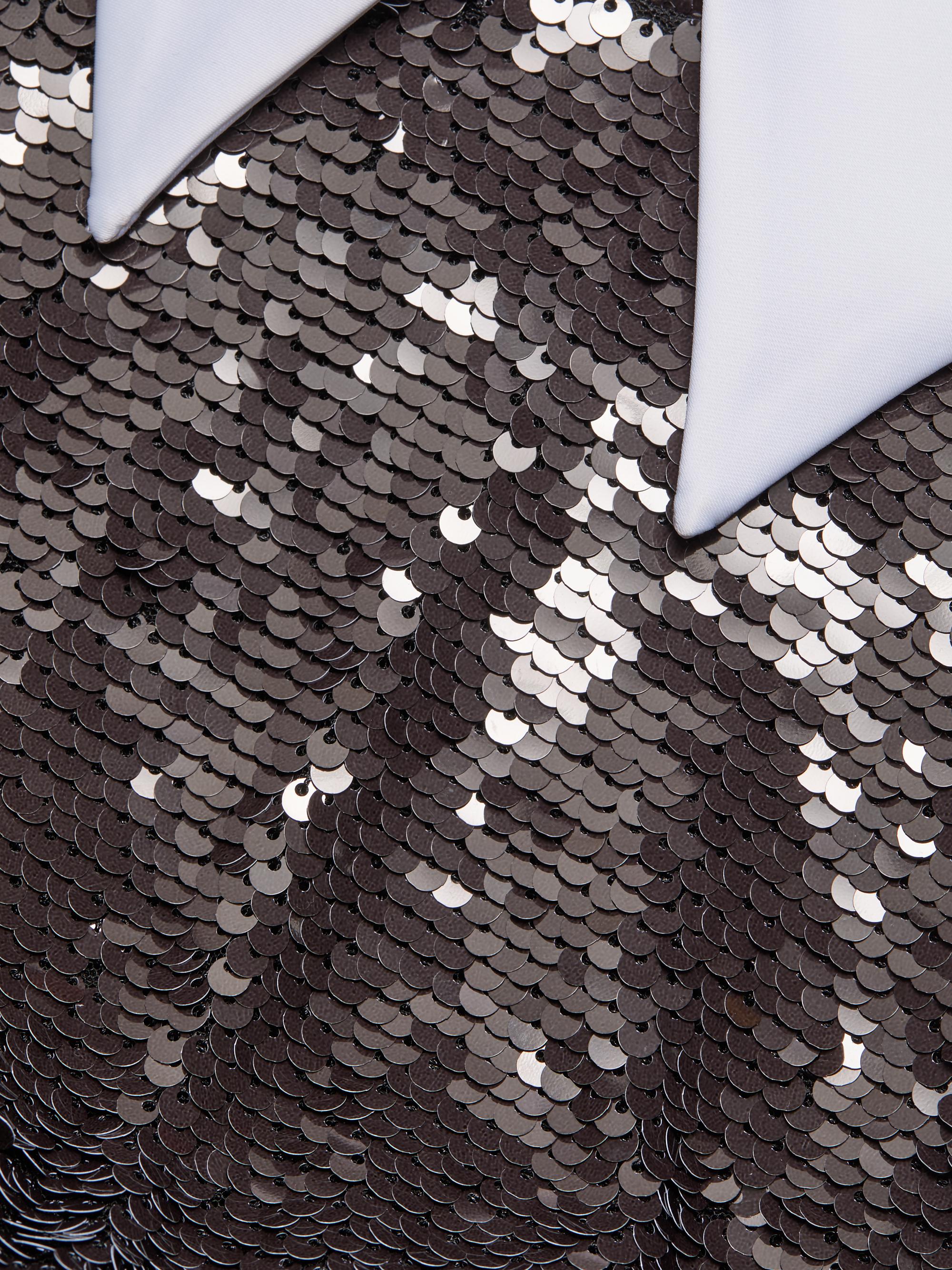 L'AGENCE Lilith Collared Sequin Cocktail Dress | Saks Fifth Avenue