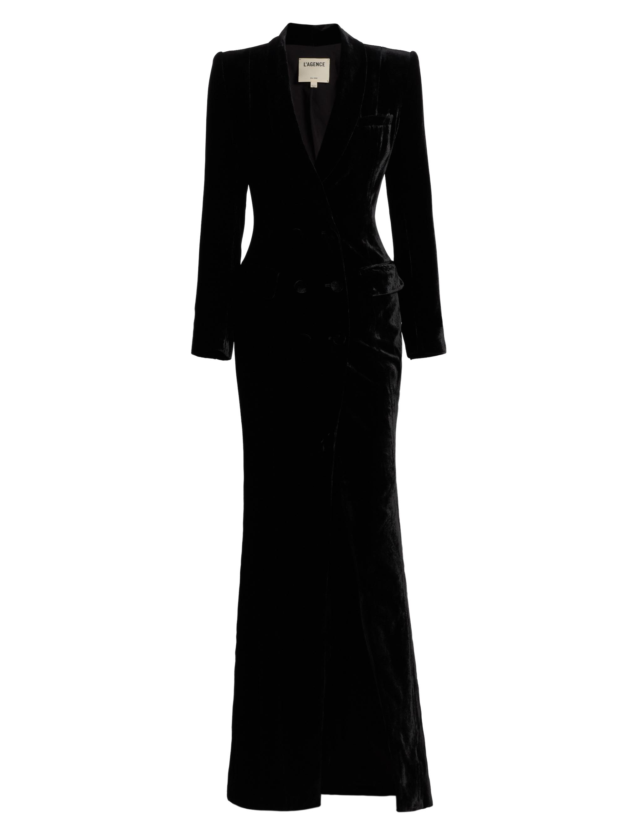 L'AGENCE Venice Velvet-Lace Cowlneck Gown | Saks Fifth Avenue