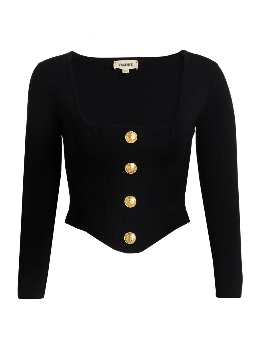 L'AGENCE Sasha Compact Knit Corset Top | Saks Fifth Avenue