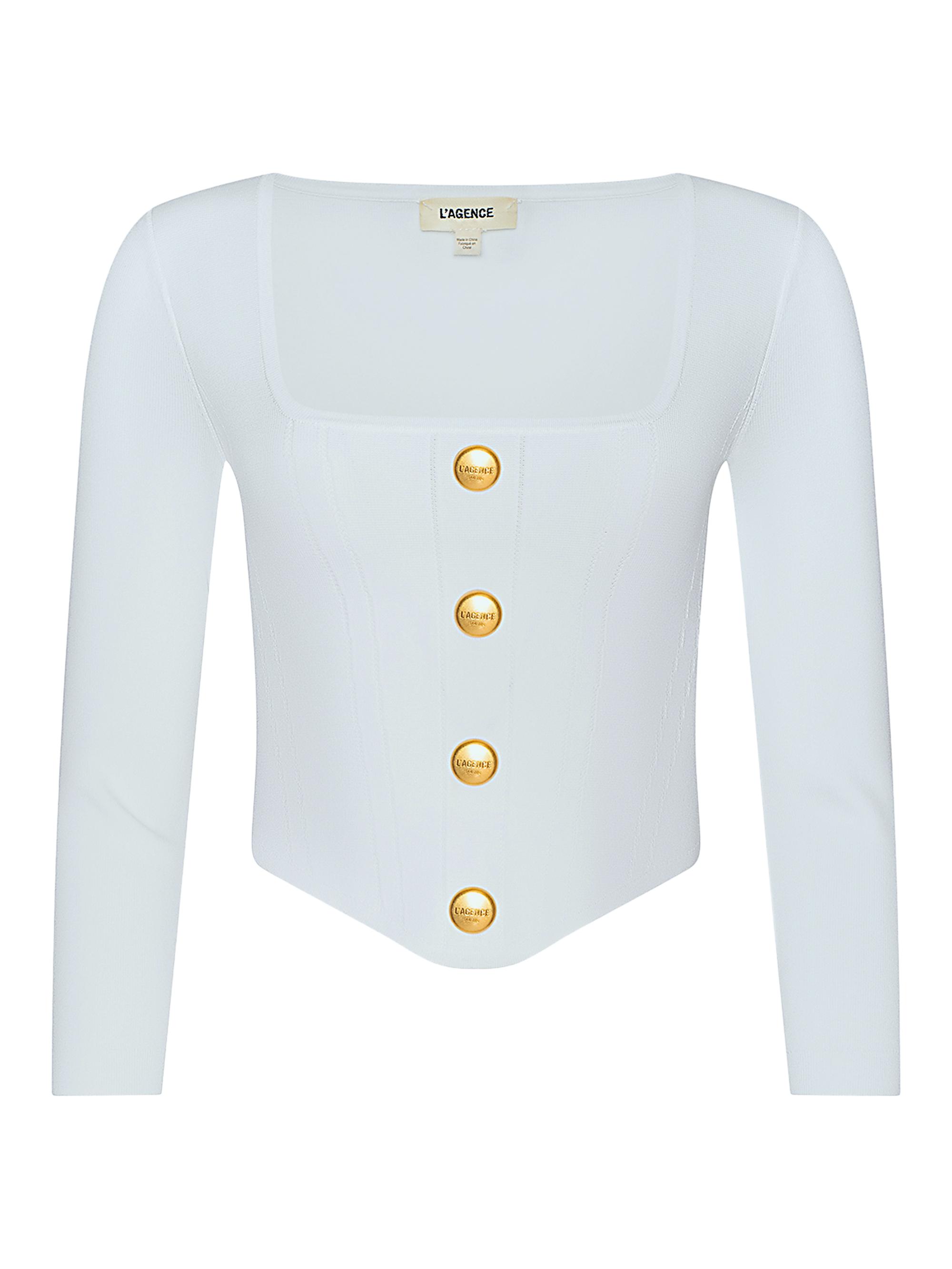 L'AGENCE Women's Sasha Compact Knit Corset Top -  Gold