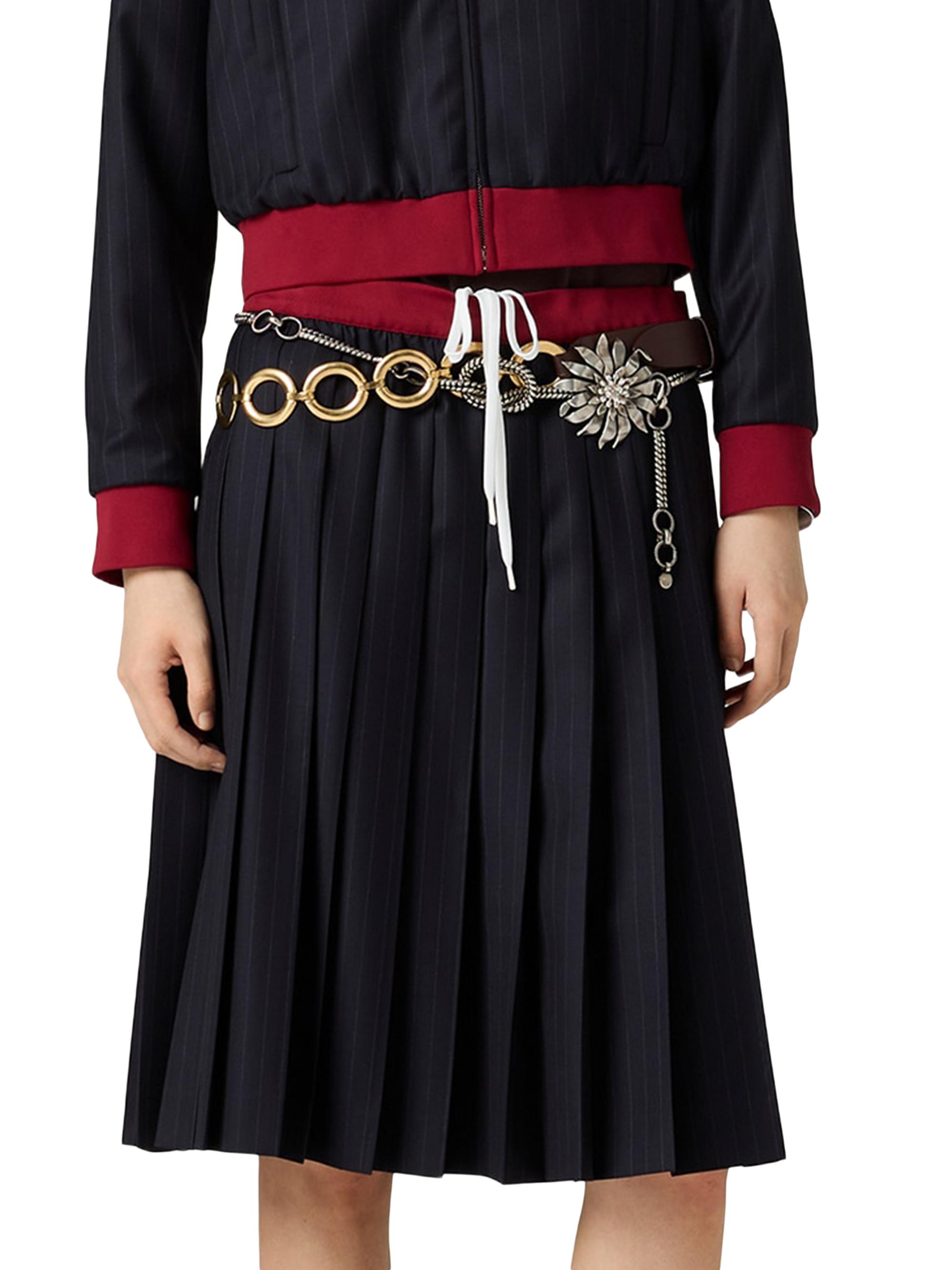 Miu Miu Pleated Pinstripe Midi Skirt | Saks Fifth Avenue