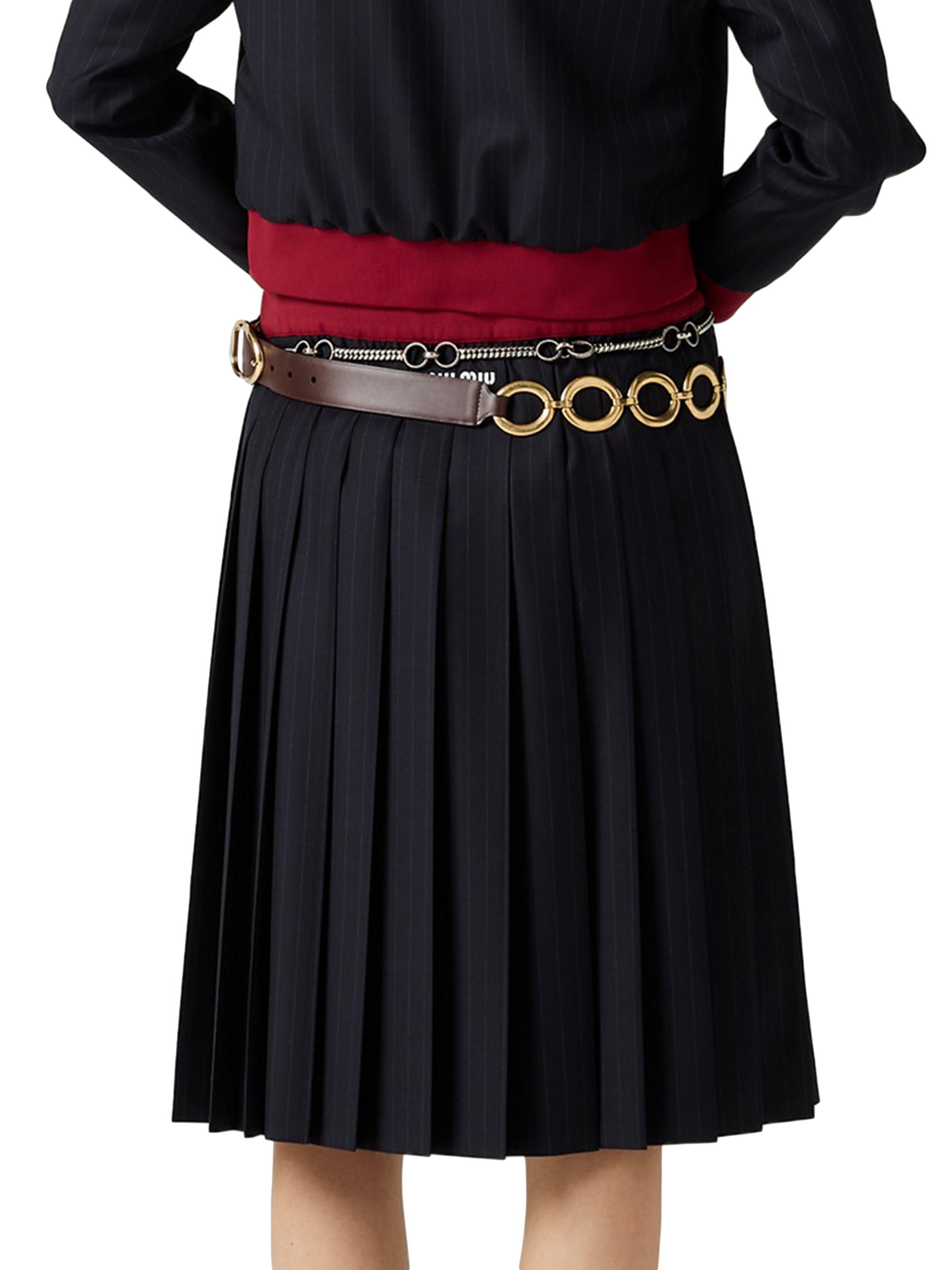 Miu Miu Pleated Pinstripe Midi Skirt | Saks Fifth Avenue