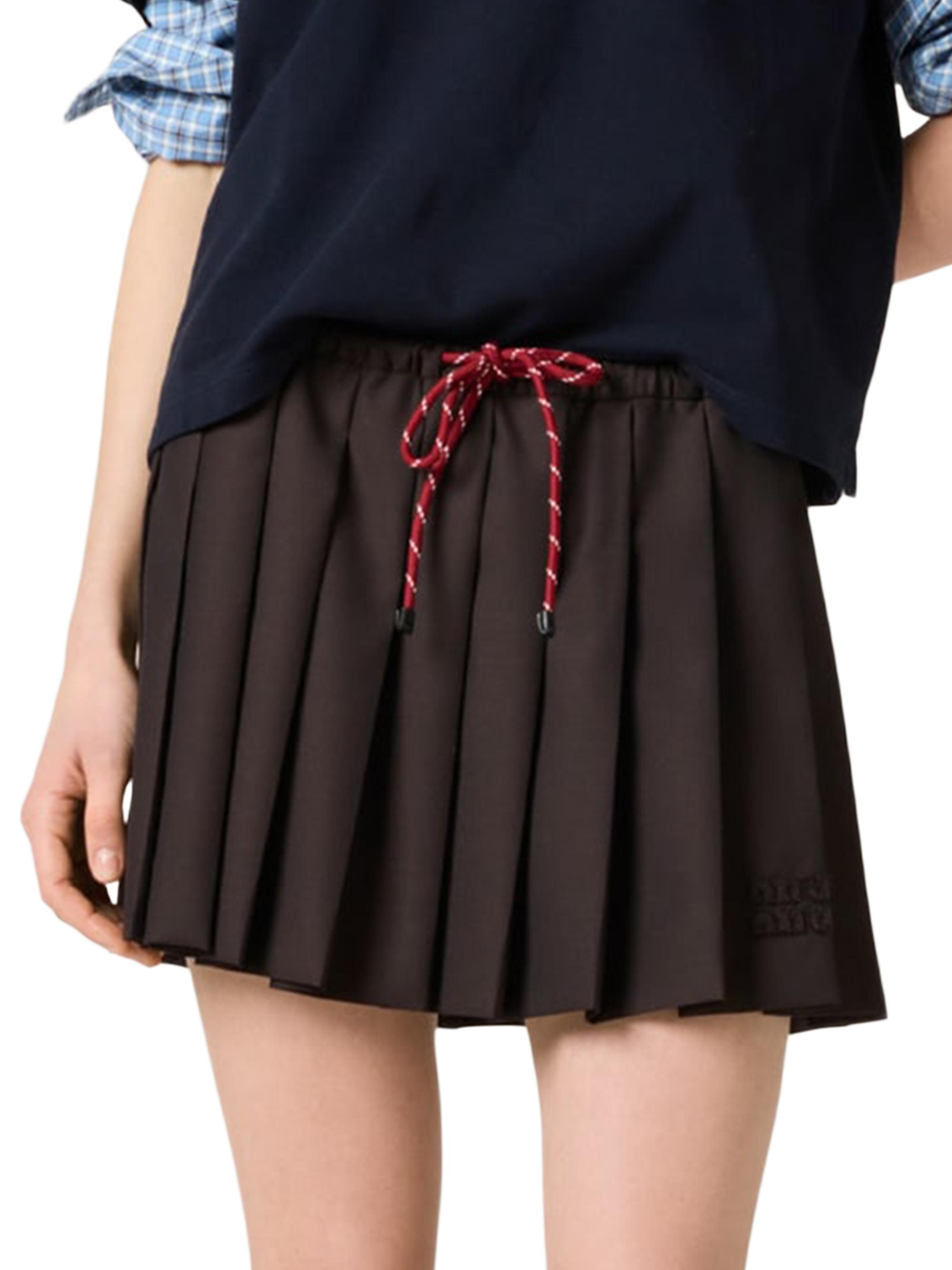 Miu Miu Pleated Batavia Skirt | Saks Fifth Avenue