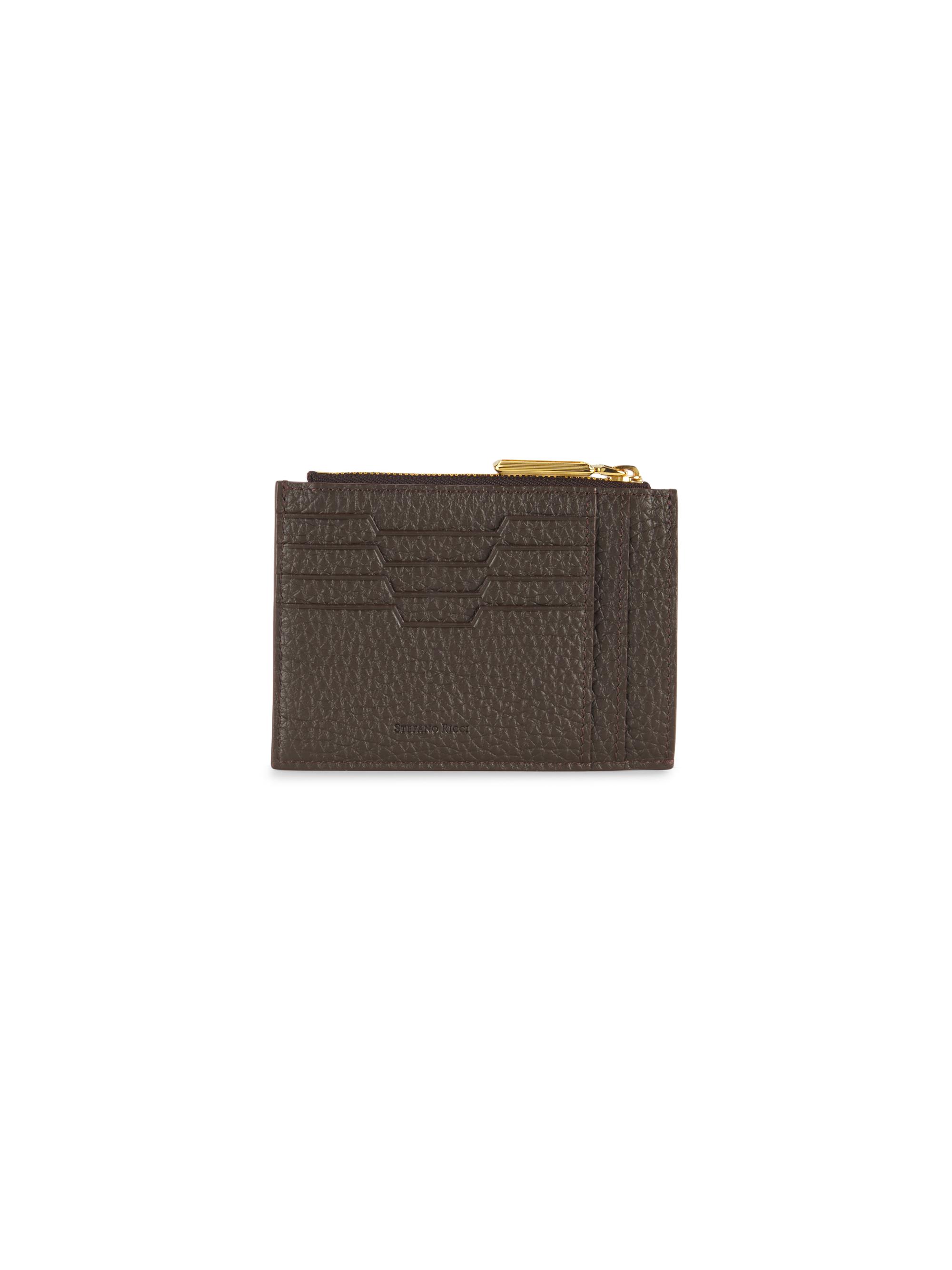 Stefano Ricci Men's Leather Card Holder - Dark Brown
