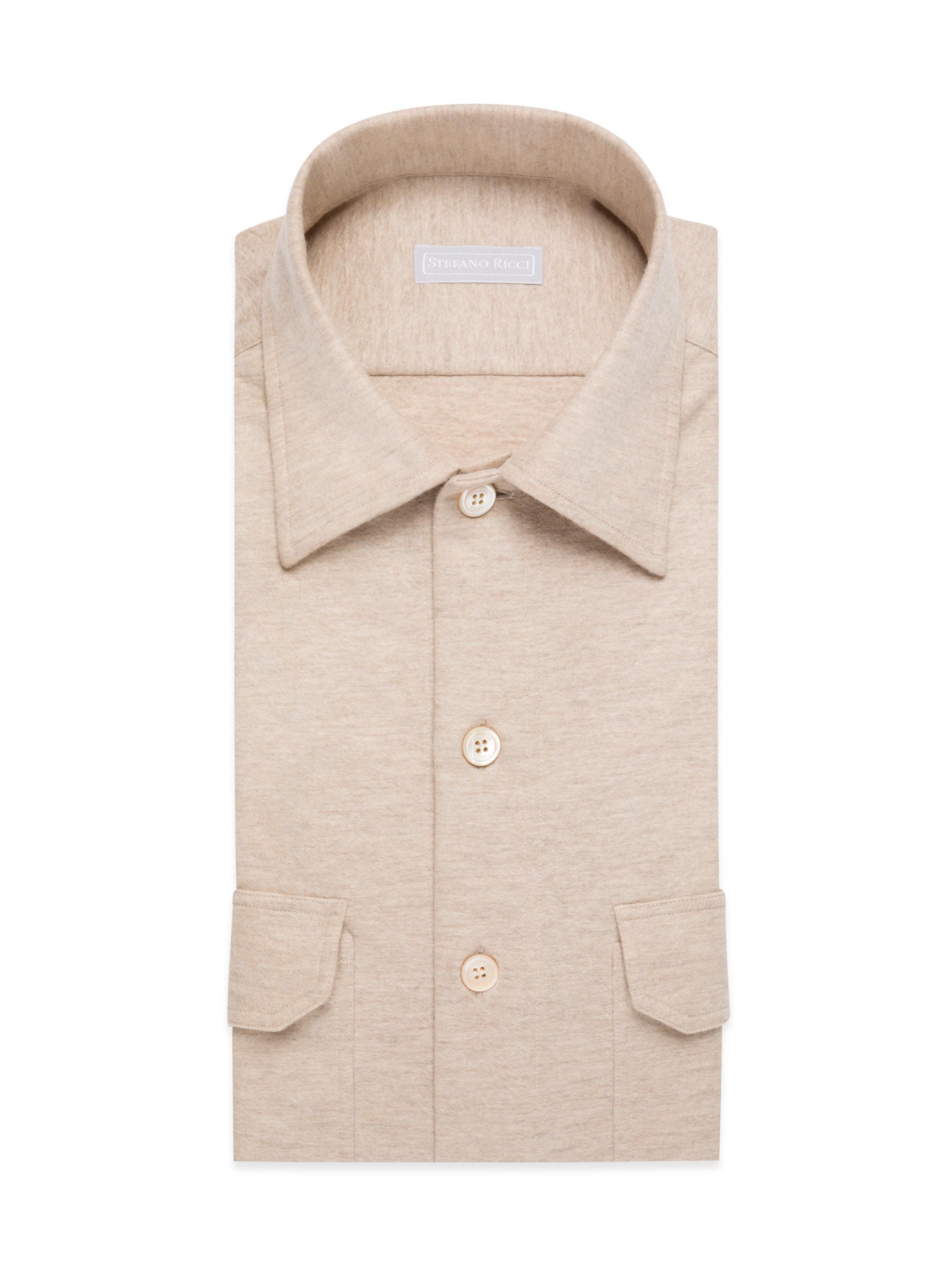 Stefano Ricci Men's Cashmere Pocket Shirt - Black