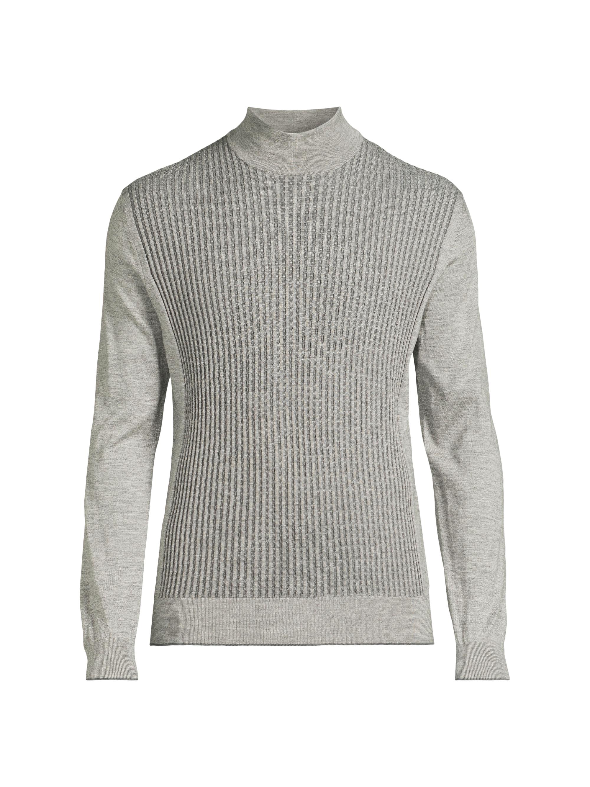 Stefano Ricci Men's Mock Turtleneck Sweater - Grey Blue