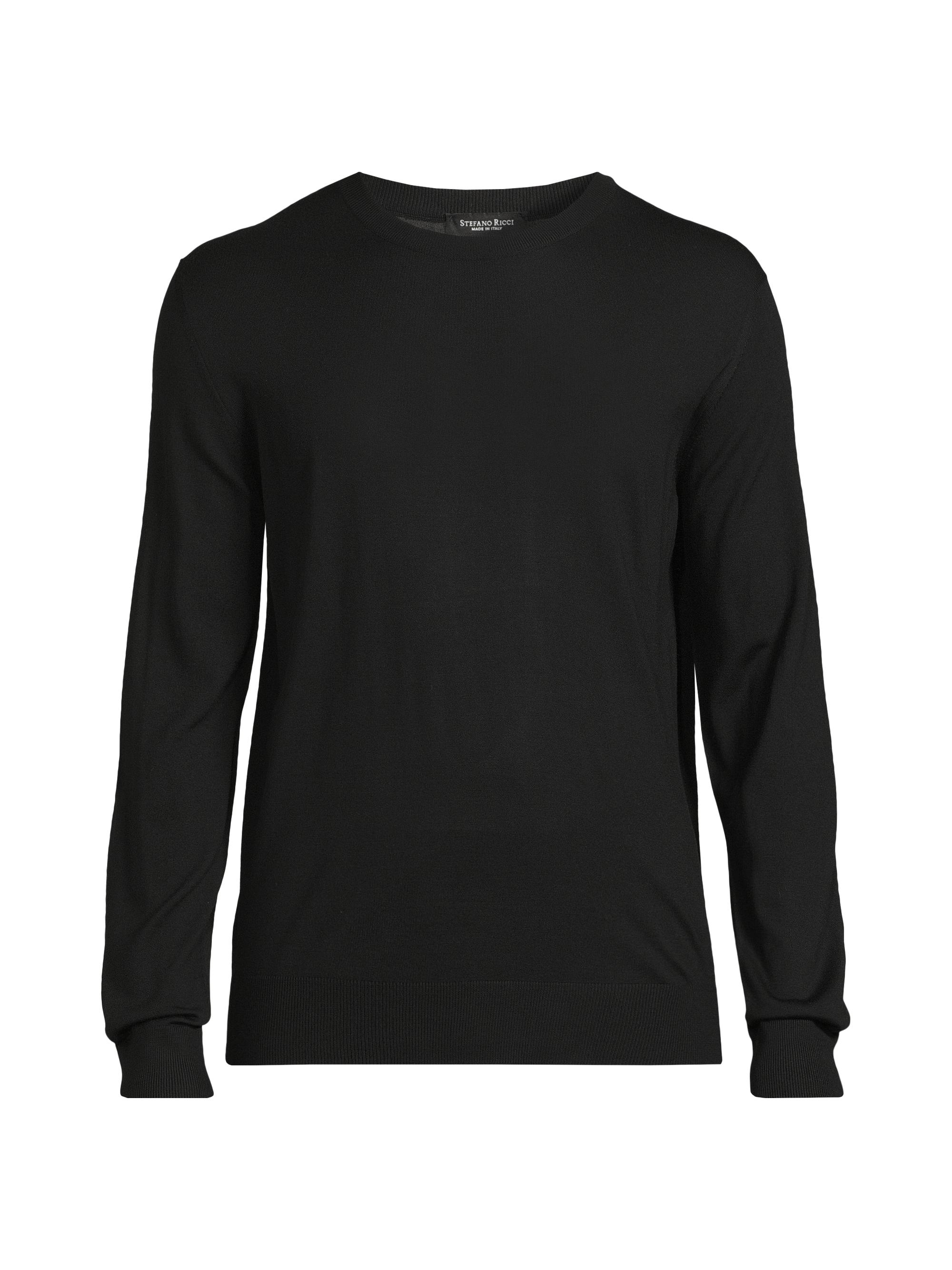 Stefano Ricci Men's Ribbed Wool Sweater - Black