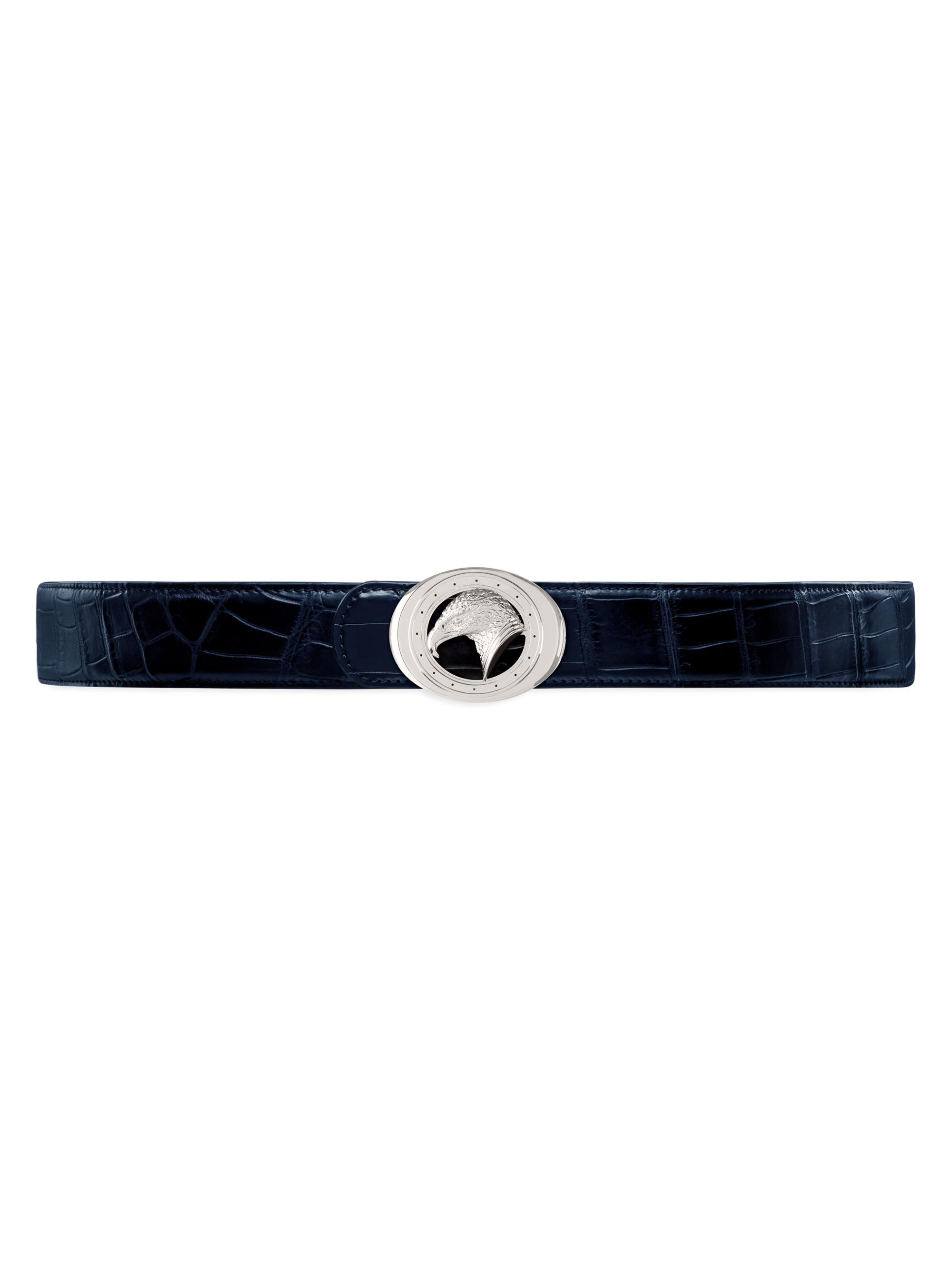 Stefano Ricci Men's Crocodile Leather Belt - Blue Ricci