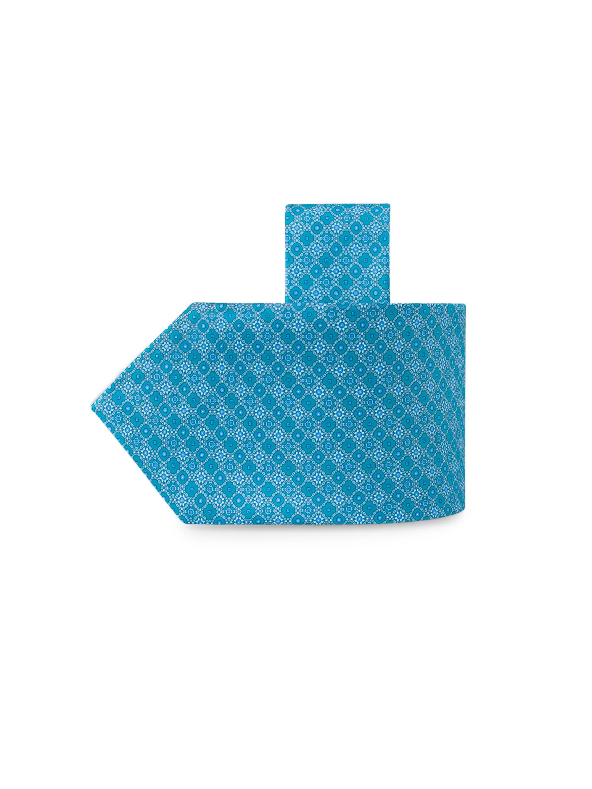 Stefano Ricci Men's Luxury Tile Jacquard Silk Tie - Green Light Blue