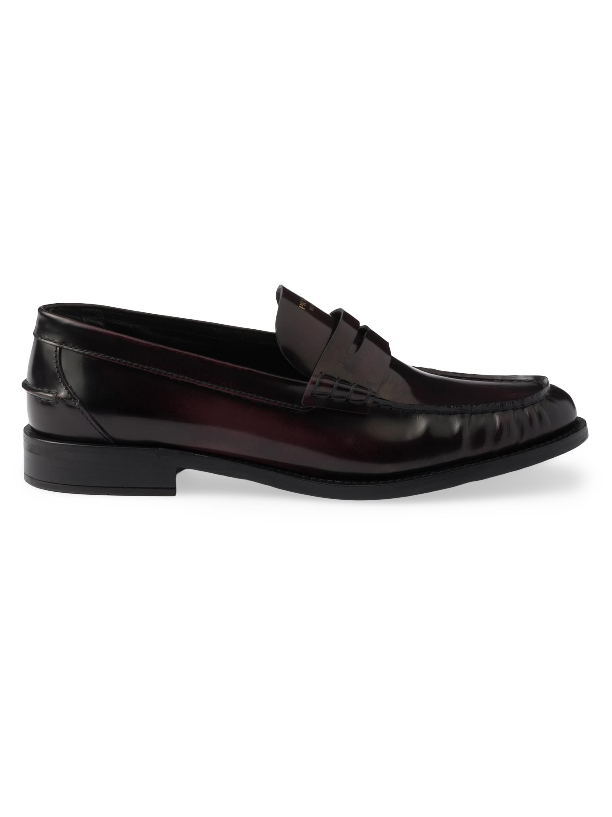 Prada Women's Brushed Leather Loafers - Black