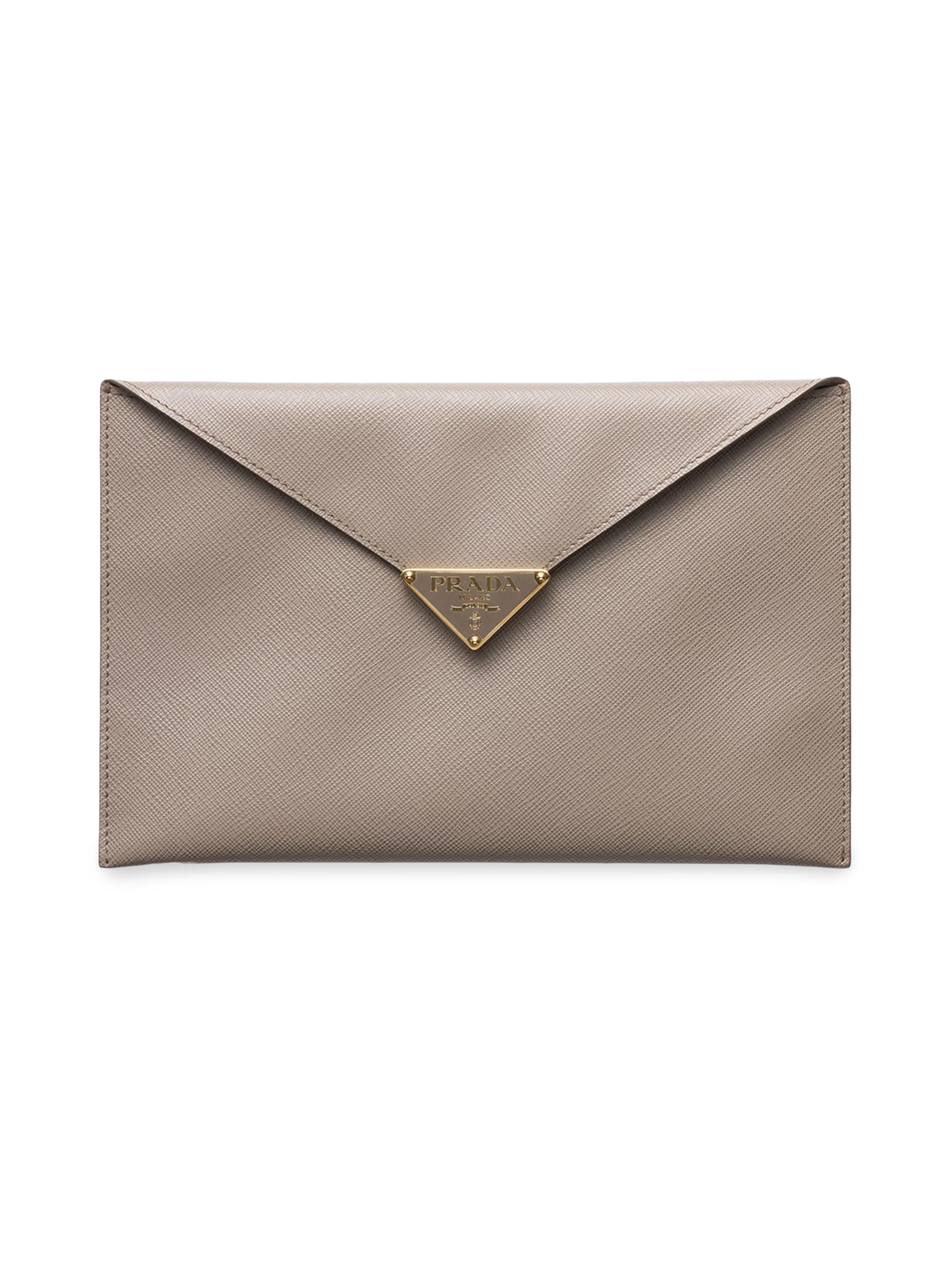 Prada Saffiano Leather Envelope Clutch | Saks Fifth Avenue