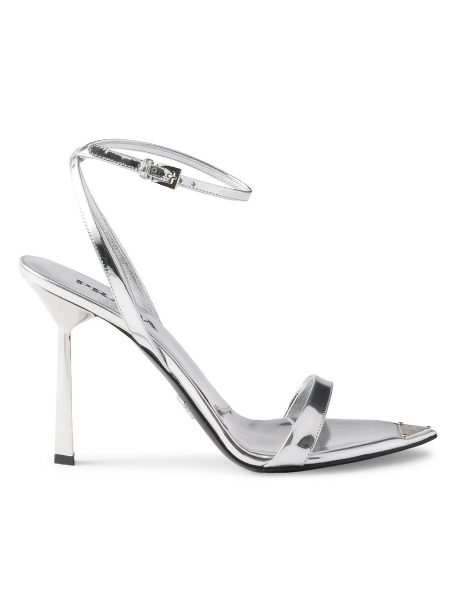 Prada Metallic Leather High-Heeled Sandals | Saks Fifth Avenue