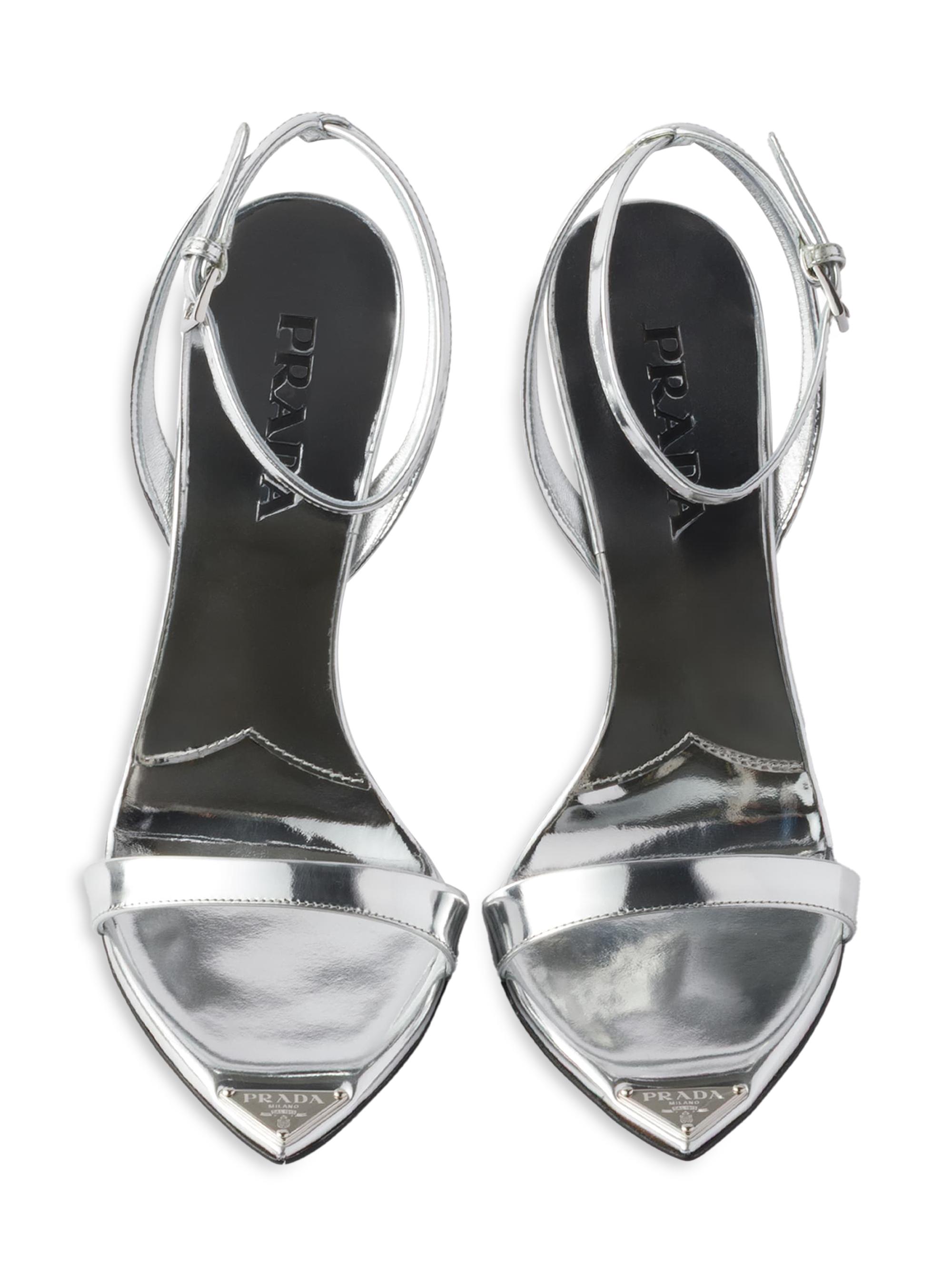 Prada Metallic Leather High-Heeled Sandals | Saks Fifth Avenue