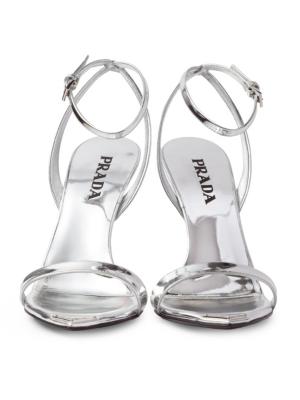 Prada Metallic Leather High-Heeled Sandals | Saks Fifth Avenue