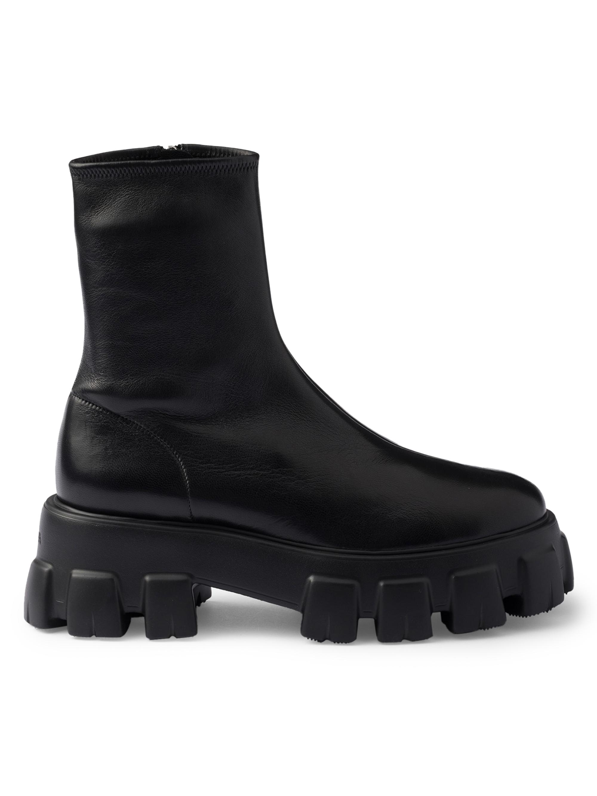 Prada Monolith Stretch Nappa Booties | Saks Fifth Avenue