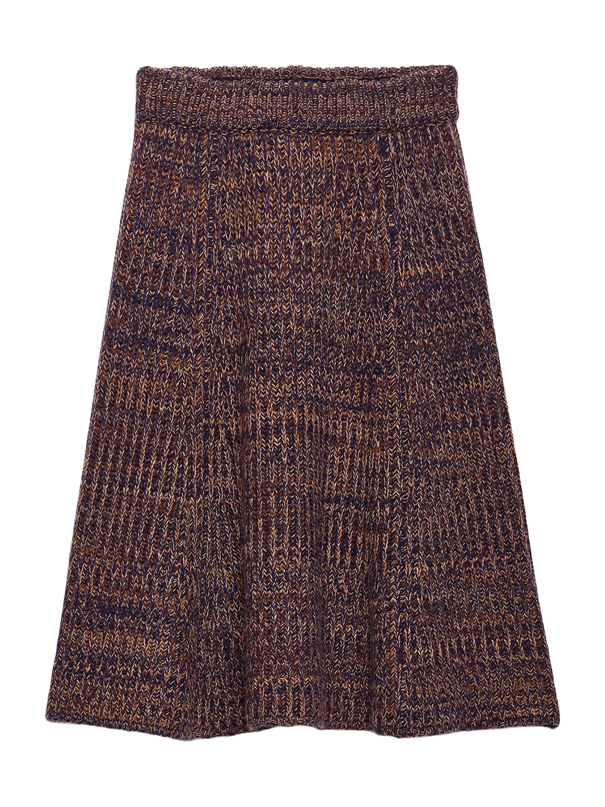 Prada Women's Wool and Cashmere Knit Skirt - Blue Red