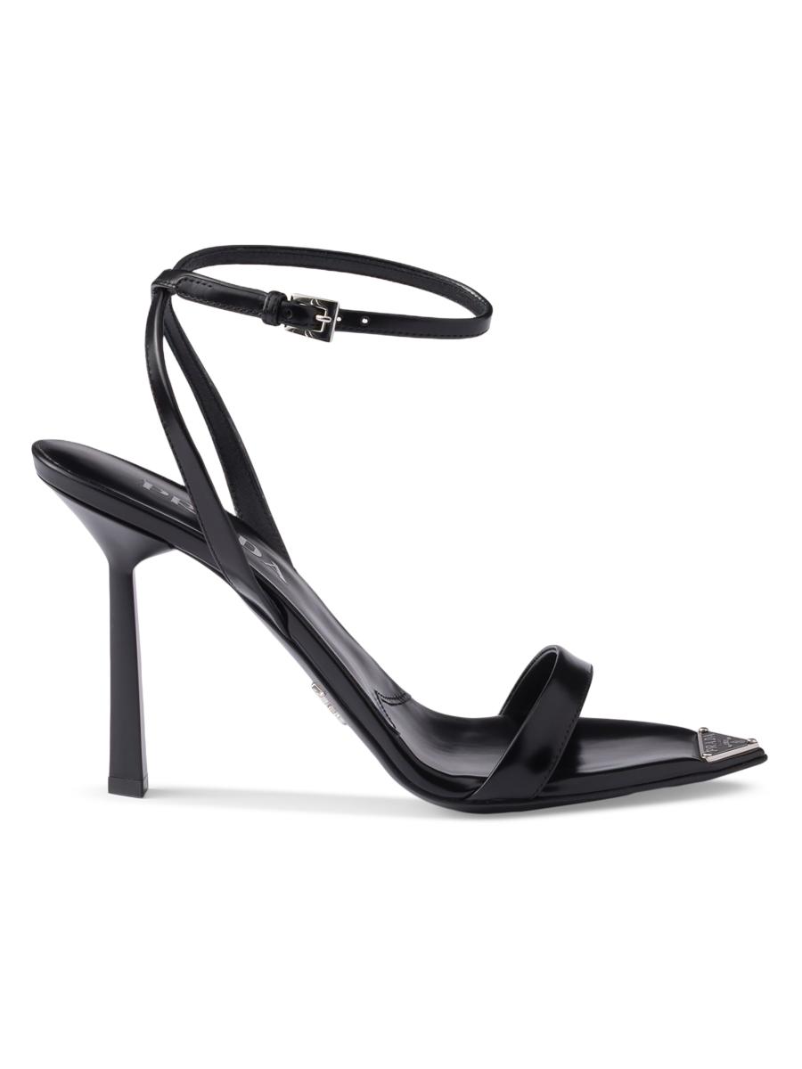 PRADA ミュール 透明 ハイヒール 約8cm 完売必至】プラダ ネイルが映えるオープントゥクリアミュール