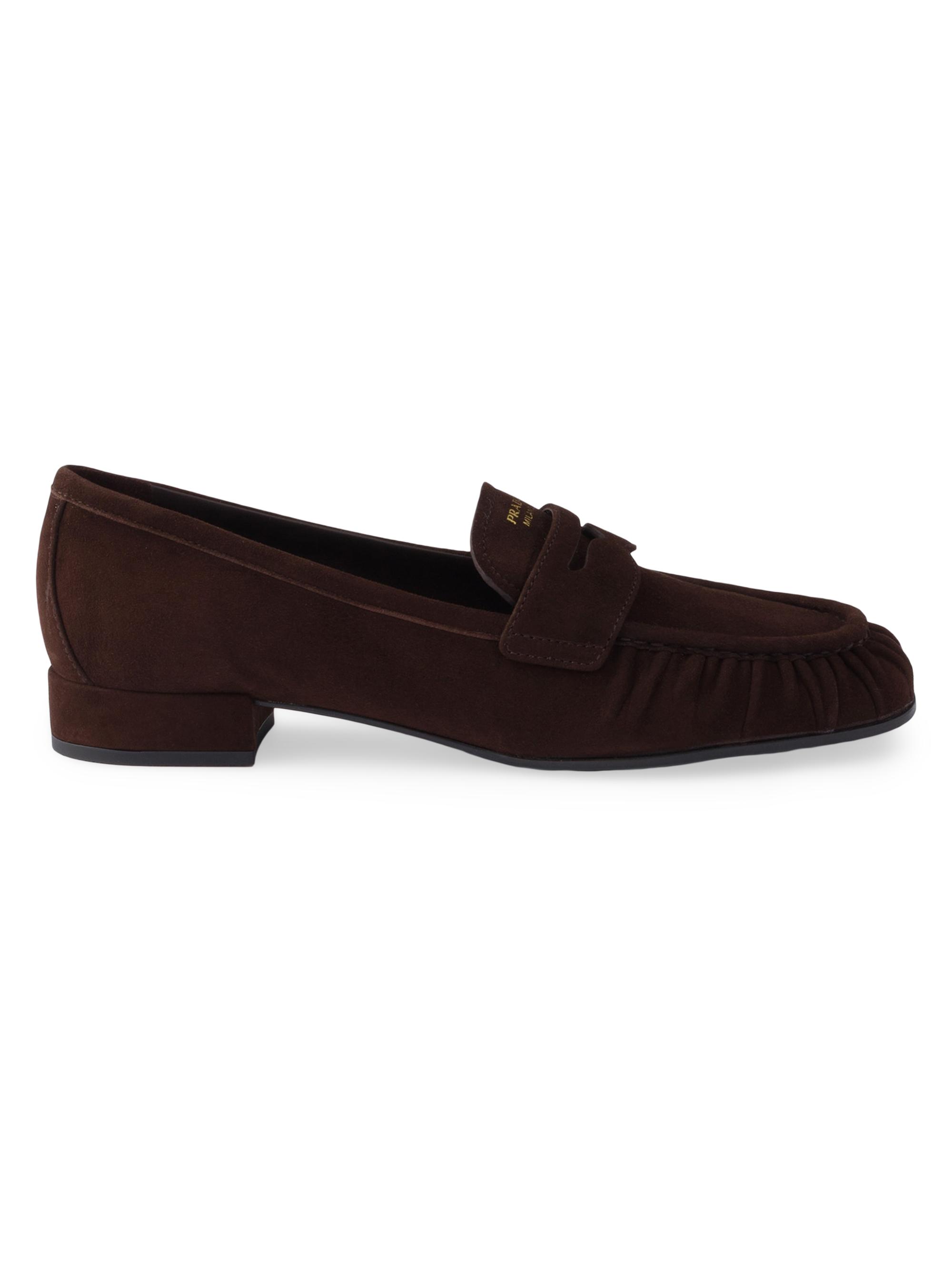 Prada Women's Suede Loafers - Brown