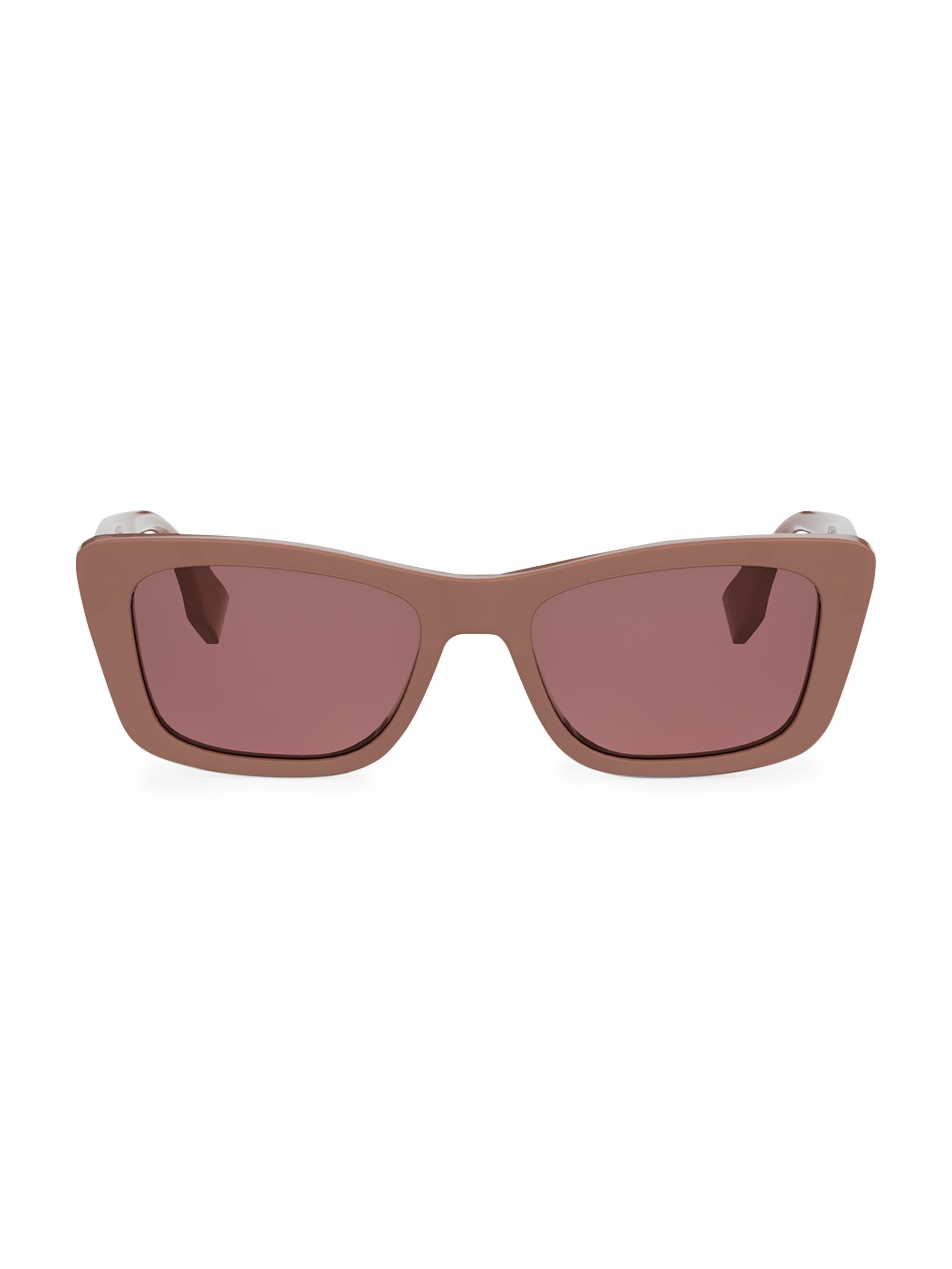Fendi Lettering 53MM Rectangular Butterfly Sunglasses | Saks Fifth