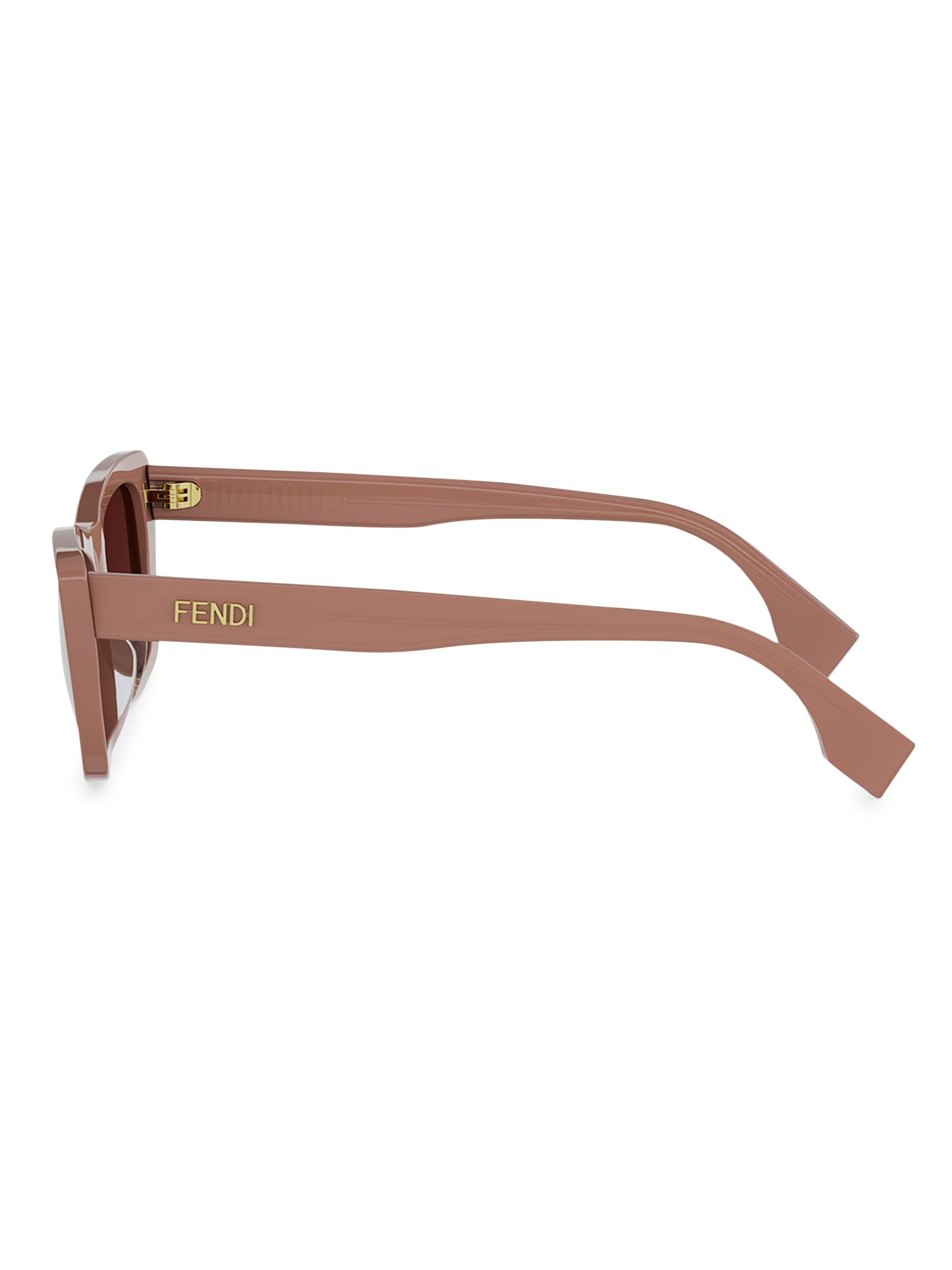 Fendi Lettering 53MM Rectangular Butterfly Sunglasses | Saks Fifth