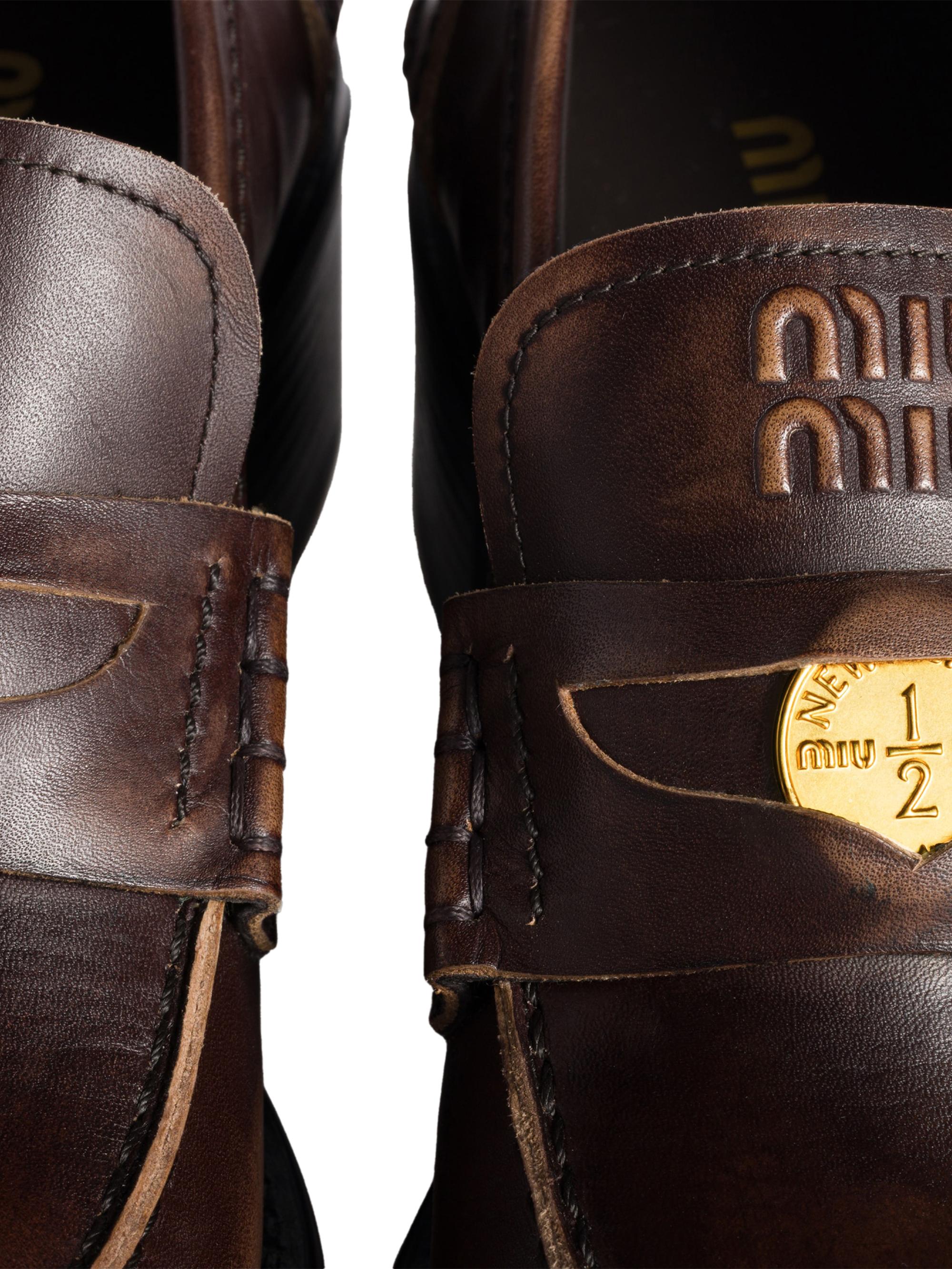 Miu Miu Decò Calf Leather Loafers | Saks Fifth Avenue