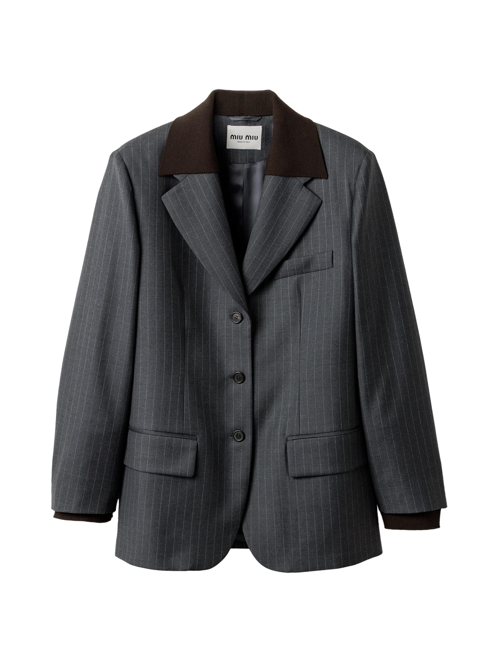 Miu Miu Single-Breasted Pinstripe Jacket | Saks Fifth Avenue