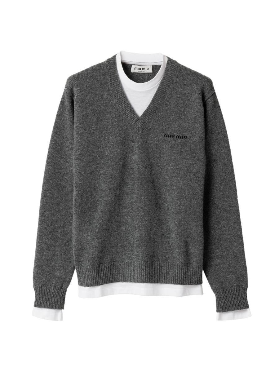 Miu Miu Cashmere V-Neck Sweater | Saks Fifth Avenue