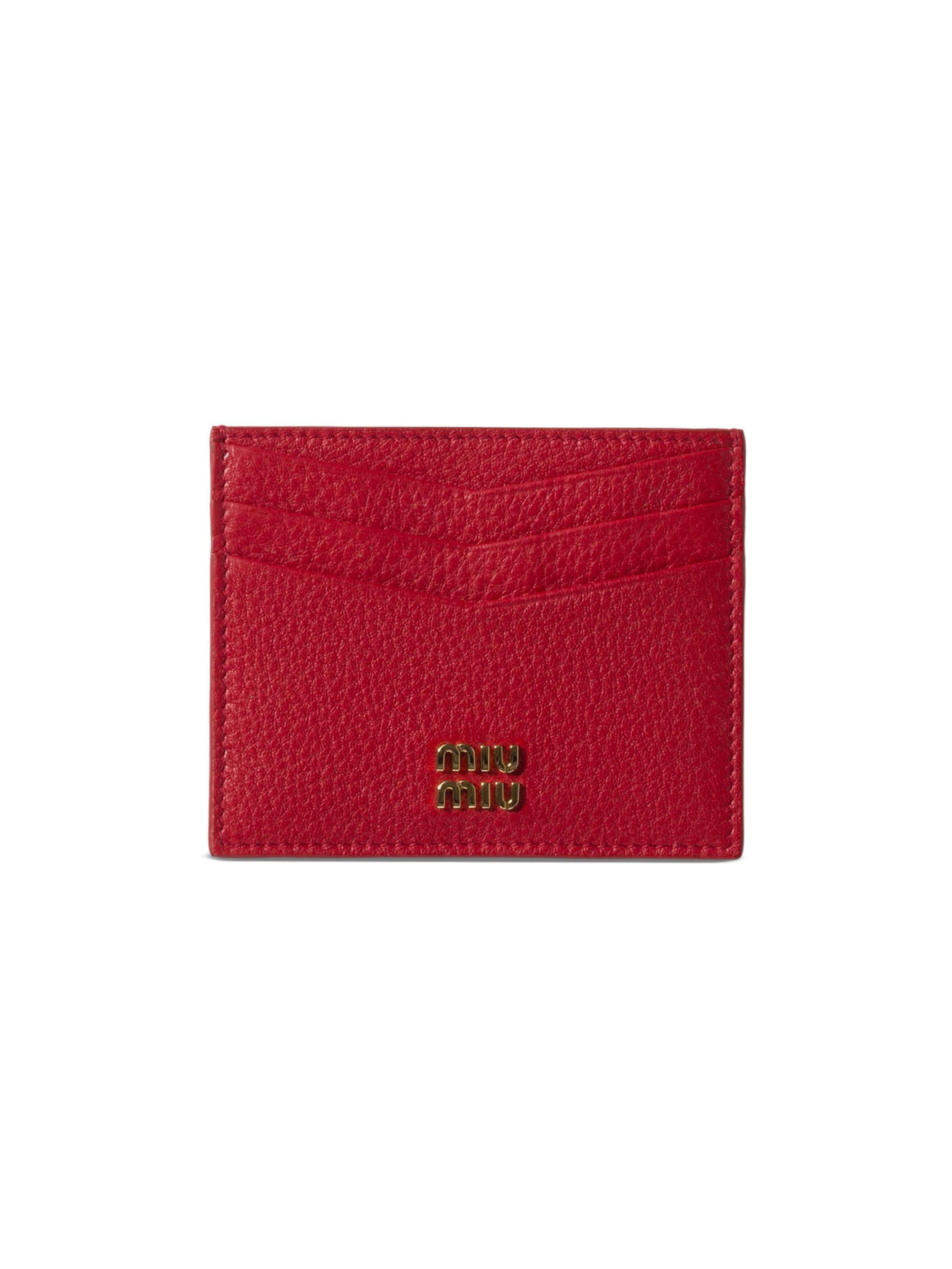 Miu Miu Women's Leather Card Holder - Red